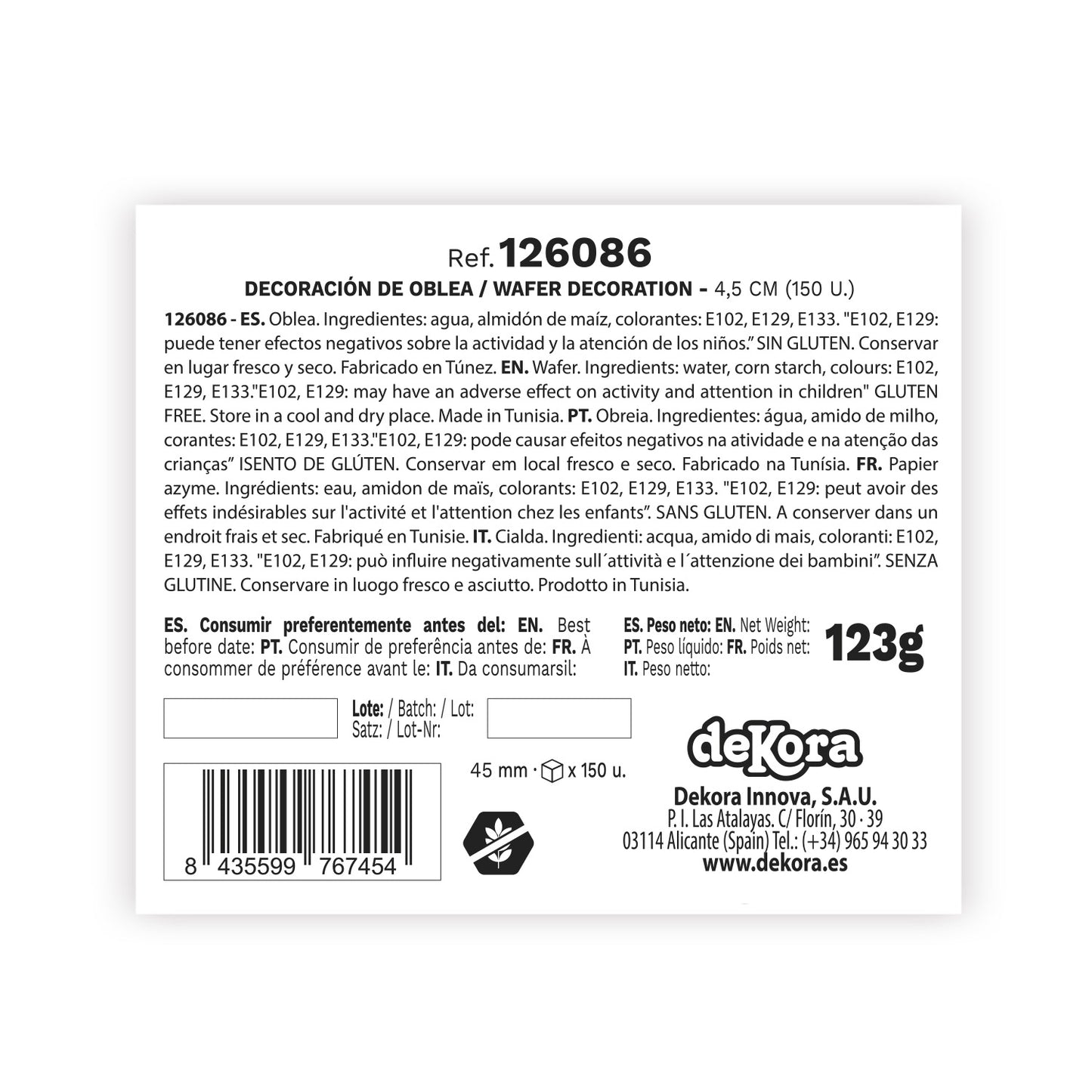 150 FLORES OBLEA GIRASOL 4,5 CM