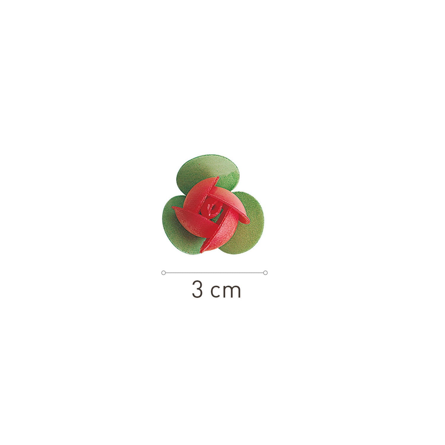 MINI-ROSES ROUGES AVEC FEUILLE 3 cm