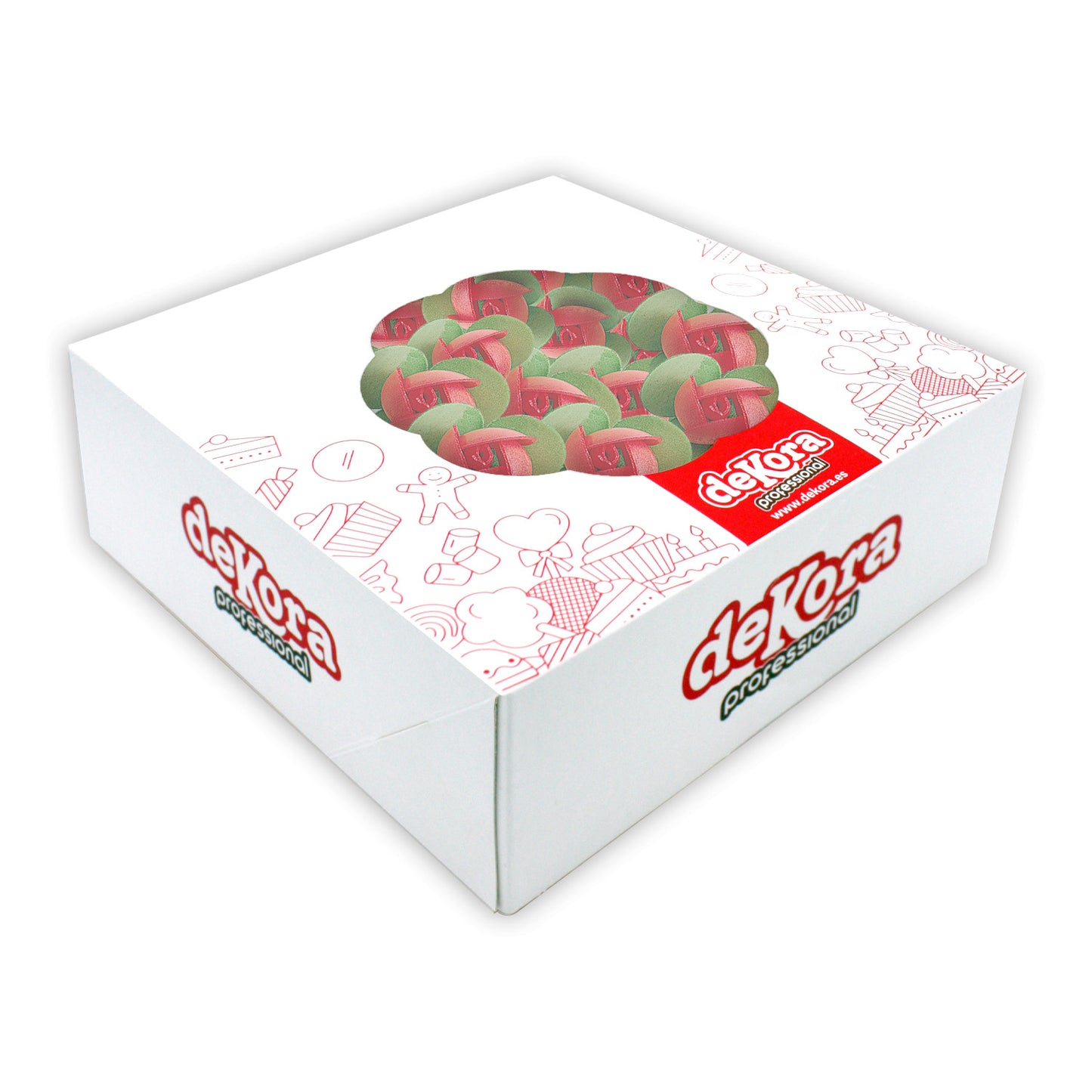 MINI-ROSES ROUGES AVEC FEUILLE 3 cm