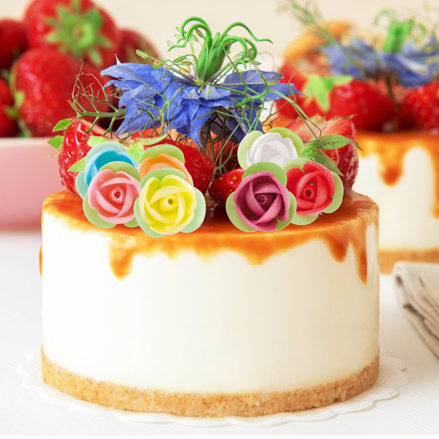 140 ROSA SURTIDA C/HOJA VERDE 3,5CM