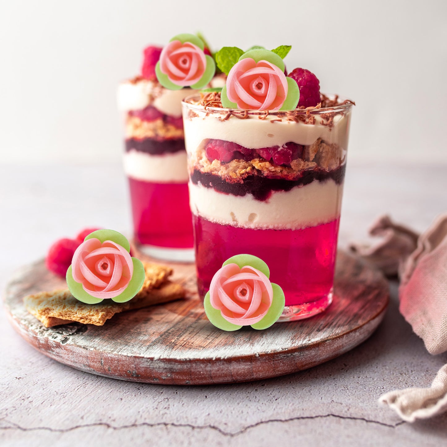 140 ROSAS OBREIA FOLHA VERDE 3,5 CM