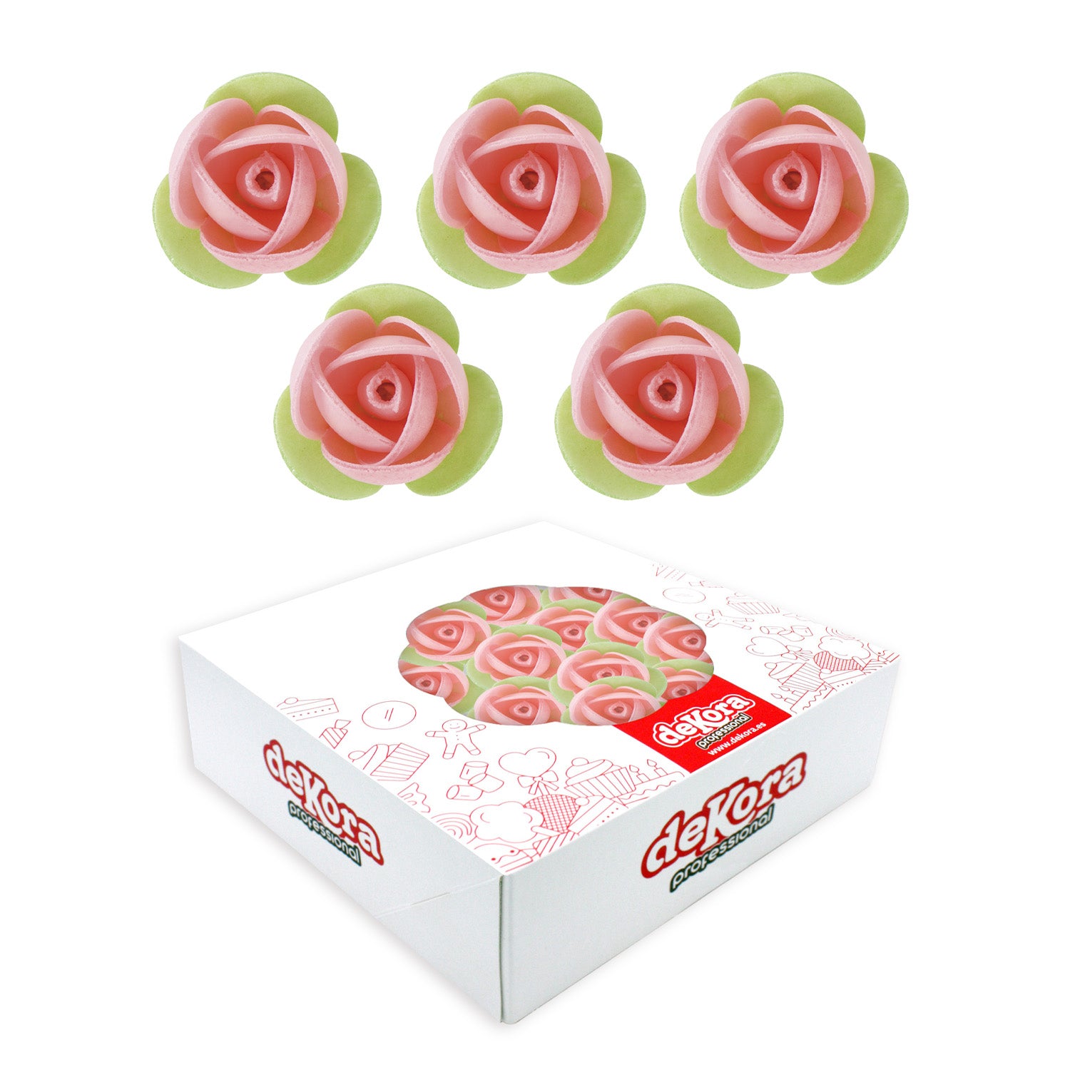 140 ROSAS OBREIA FOLHA VERDE 3,5 CM