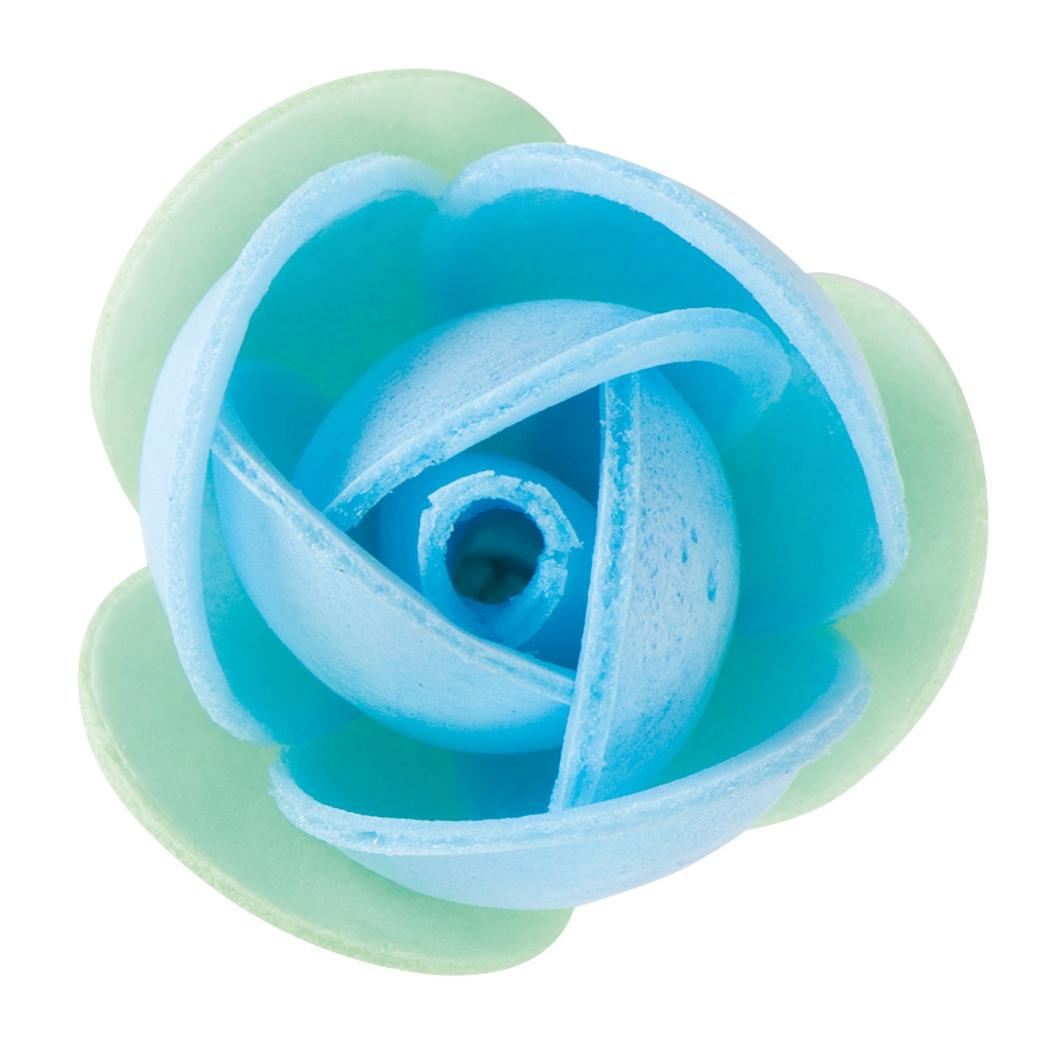 ROSA CIALDA BLU CON FOGLIA VERDE 3,5CM