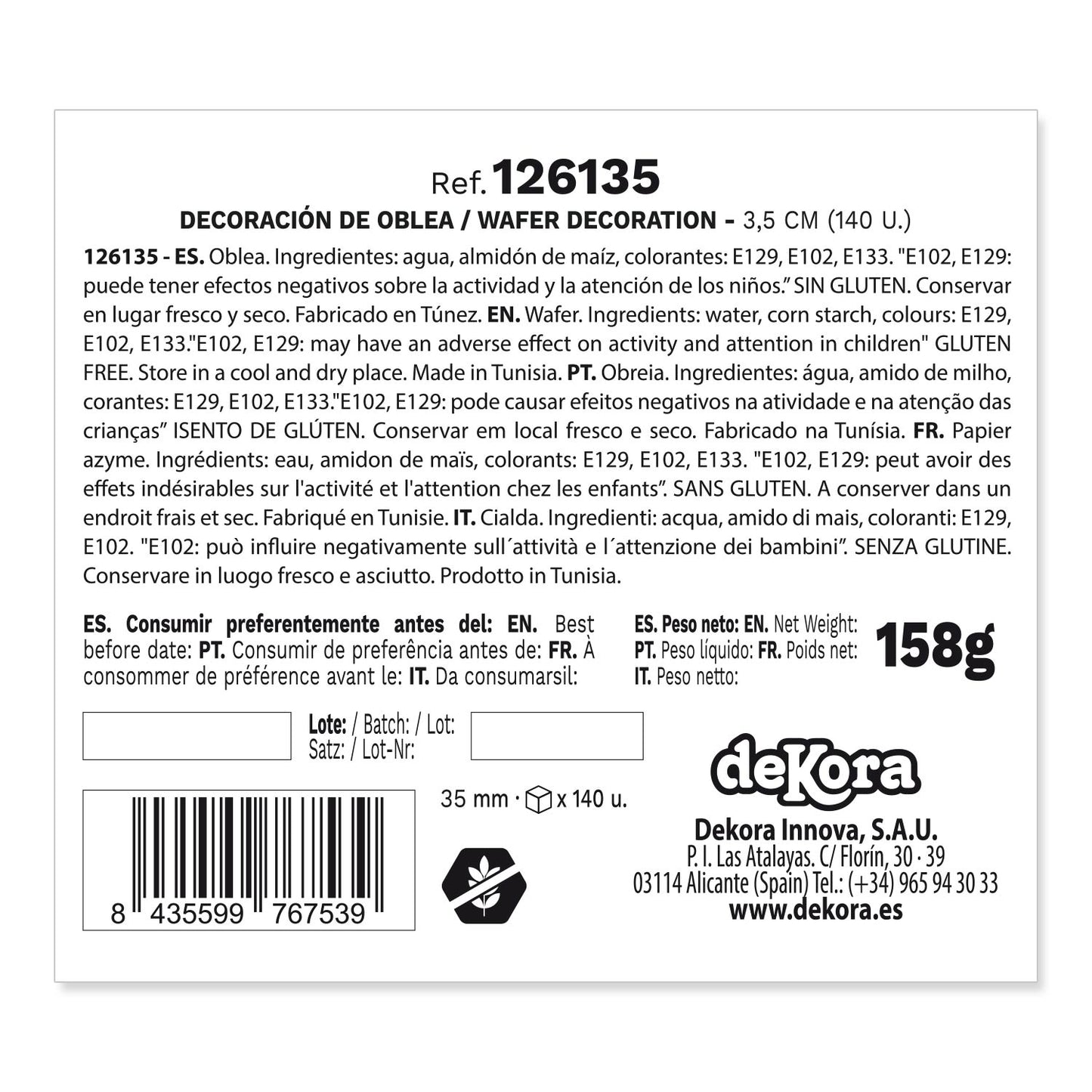 140 WAFER RED ROSES GREEN LEAF 3,5 CM