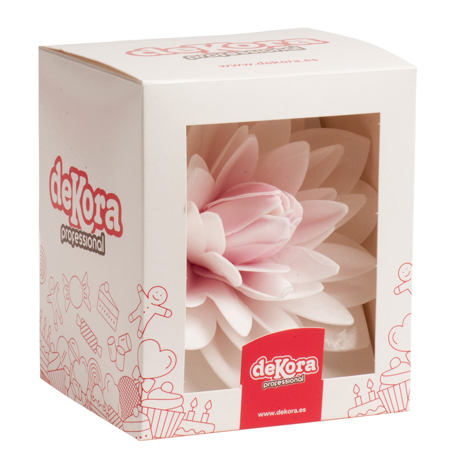 DALIA GIGANTE OBLEA COLOR ROSADO 12,5CM