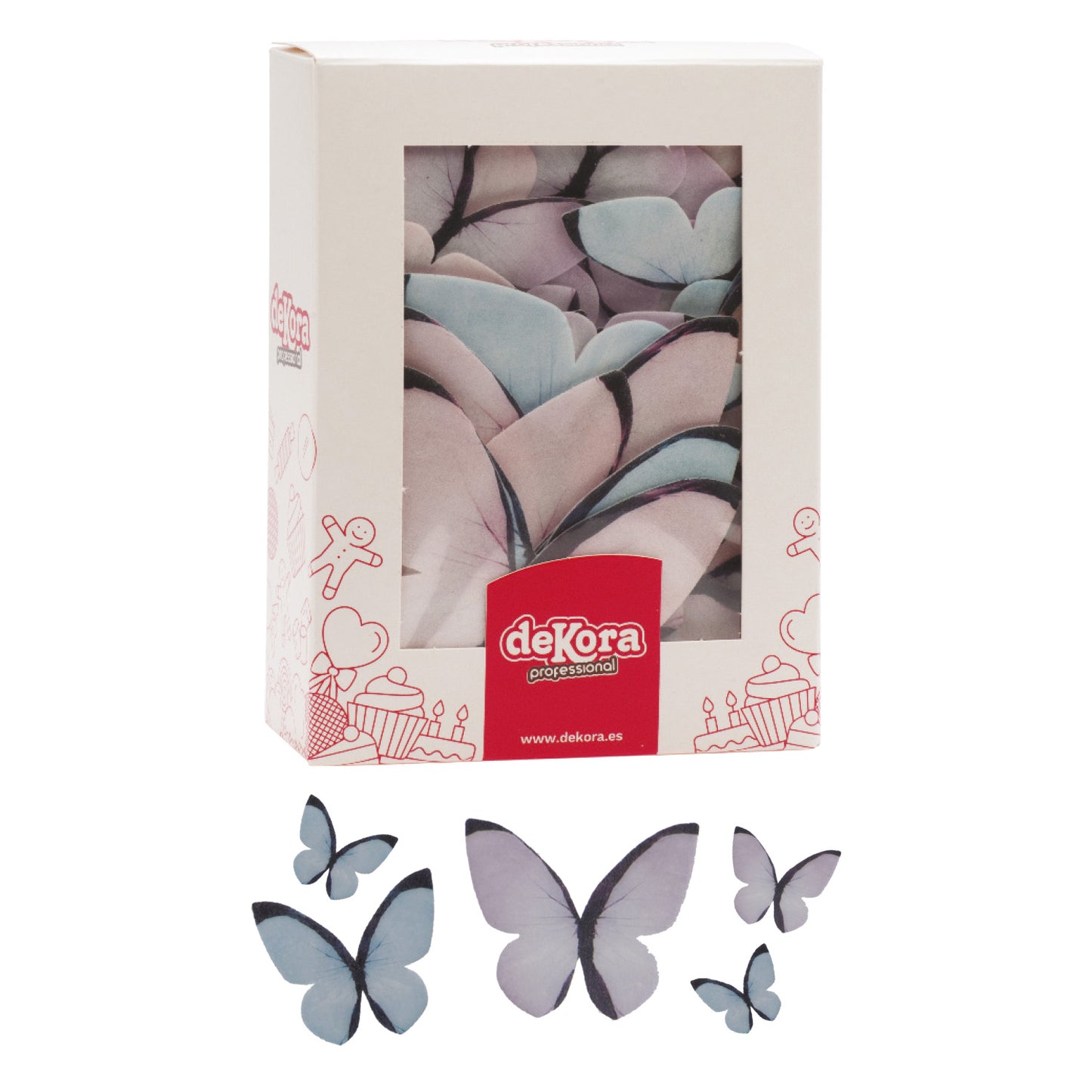 MARIPOSAS OBLEA SURTIDAS COLOR PASTEL 3-6CM