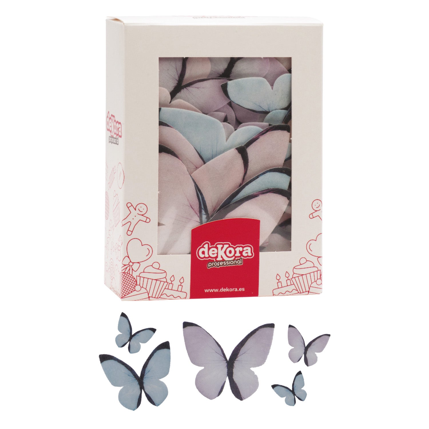 MARIPOSAS OBLEA SURTIDAS COLOR PASTEL 3-6CM