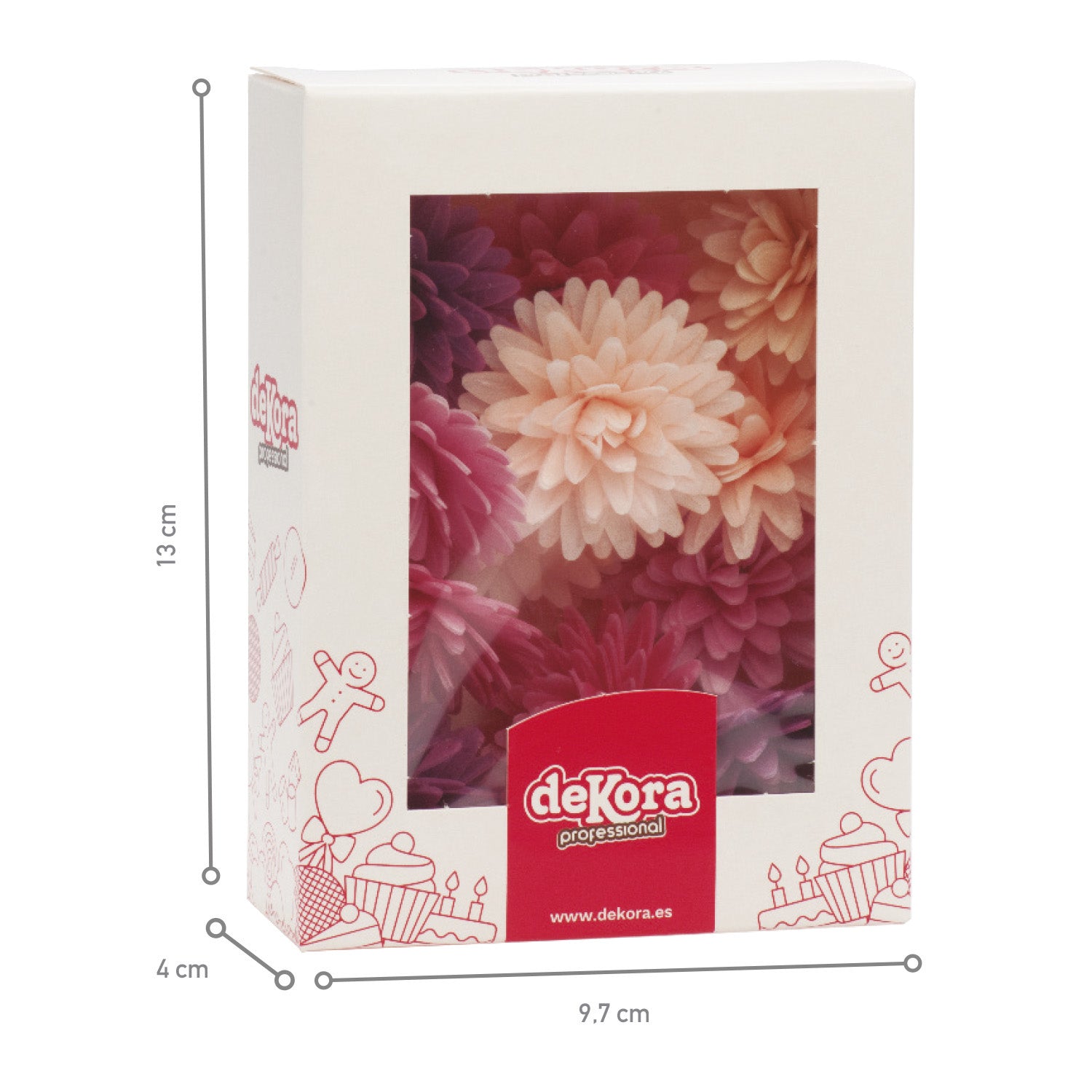 CAIXA DE 12 POMPONS WAFER CORES SORTIDAS Ø 4.5CM