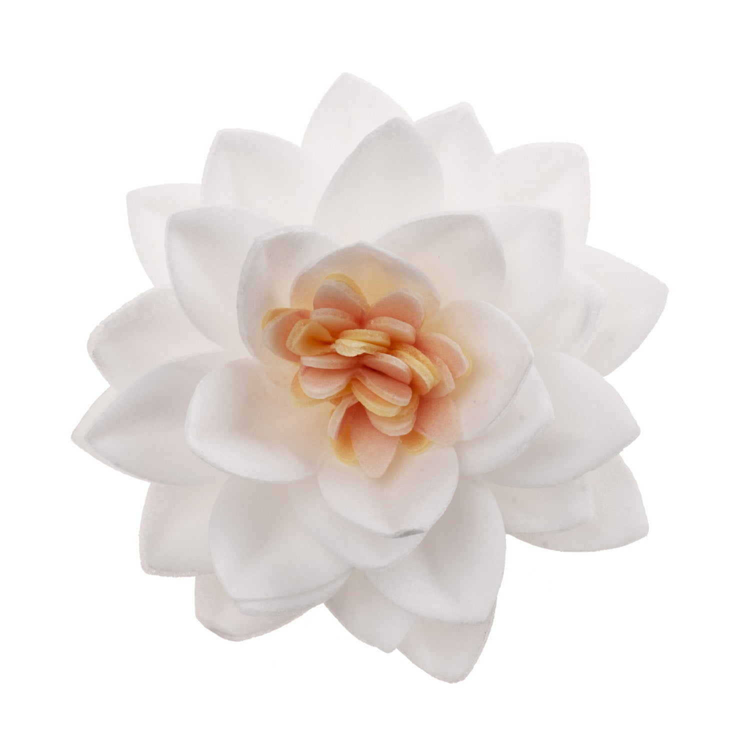BOX OF 15 WHITE WAFER LOTUS FLOWERS Ø 7CM