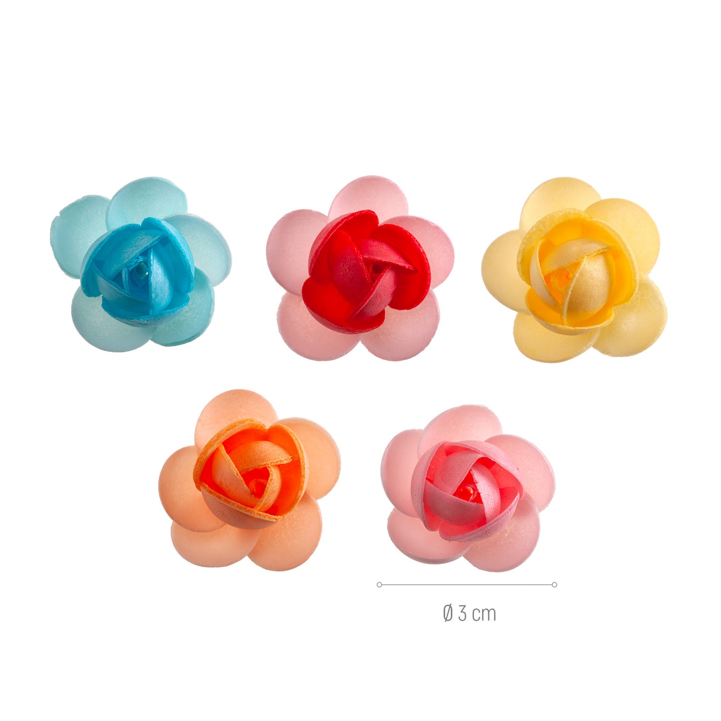 MINI FLORES DE OBLEA BICOLOR Ø 3CM