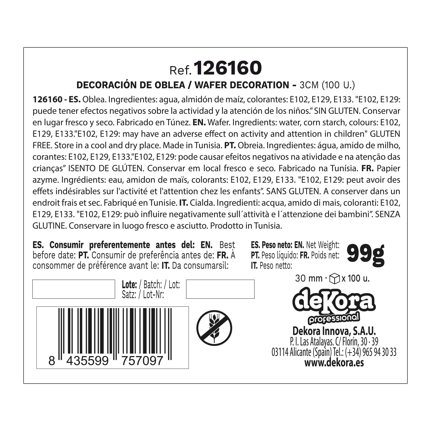 MINI FLORES DE OBLEA BICOLOR Ø 3CM