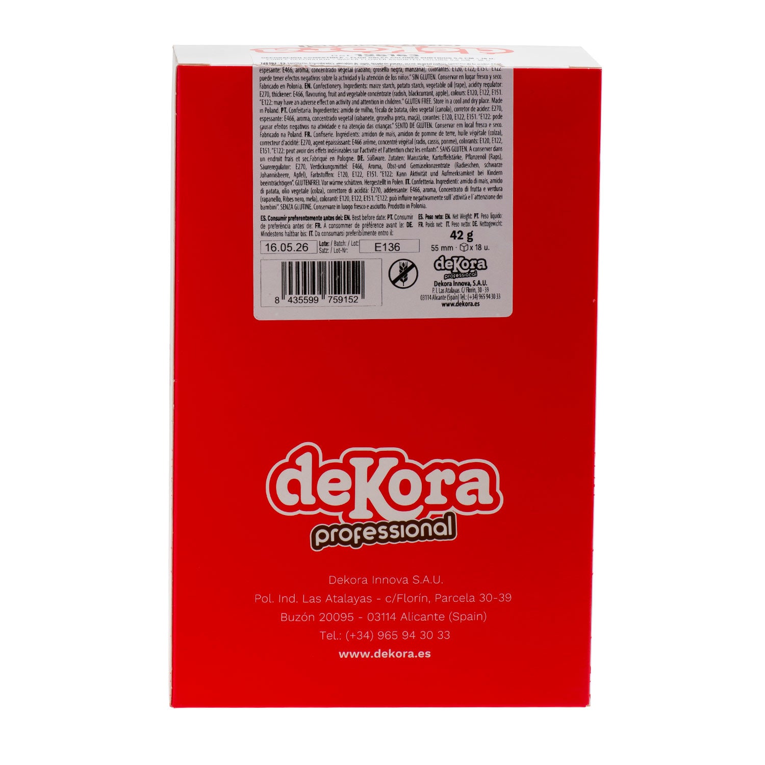 CAJA DE 18 FLORES DE OBLEA COLORES SURTIDOS Ø 5,5CM