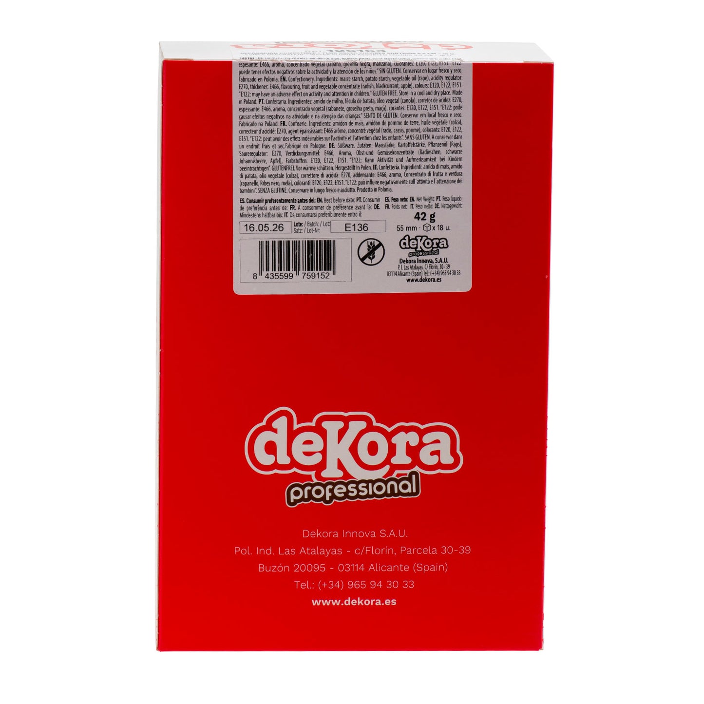 CAJA DE 18 FLORES DE OBLEA COLORES SURTIDOS Ø 5,5CM