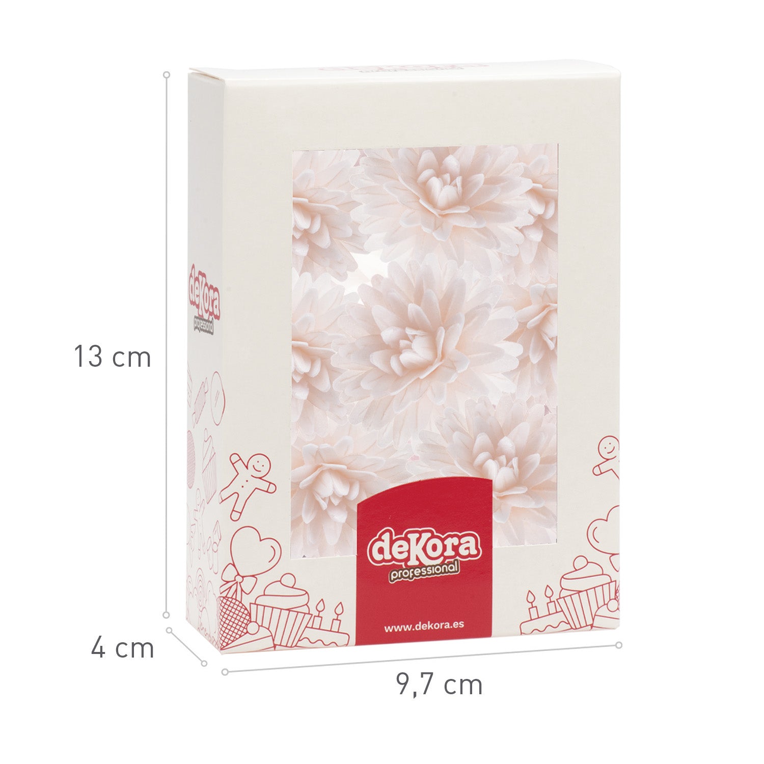 CAJA DE 12 POMPONES DE OBLEA BLANCOS Ø 4.5CM