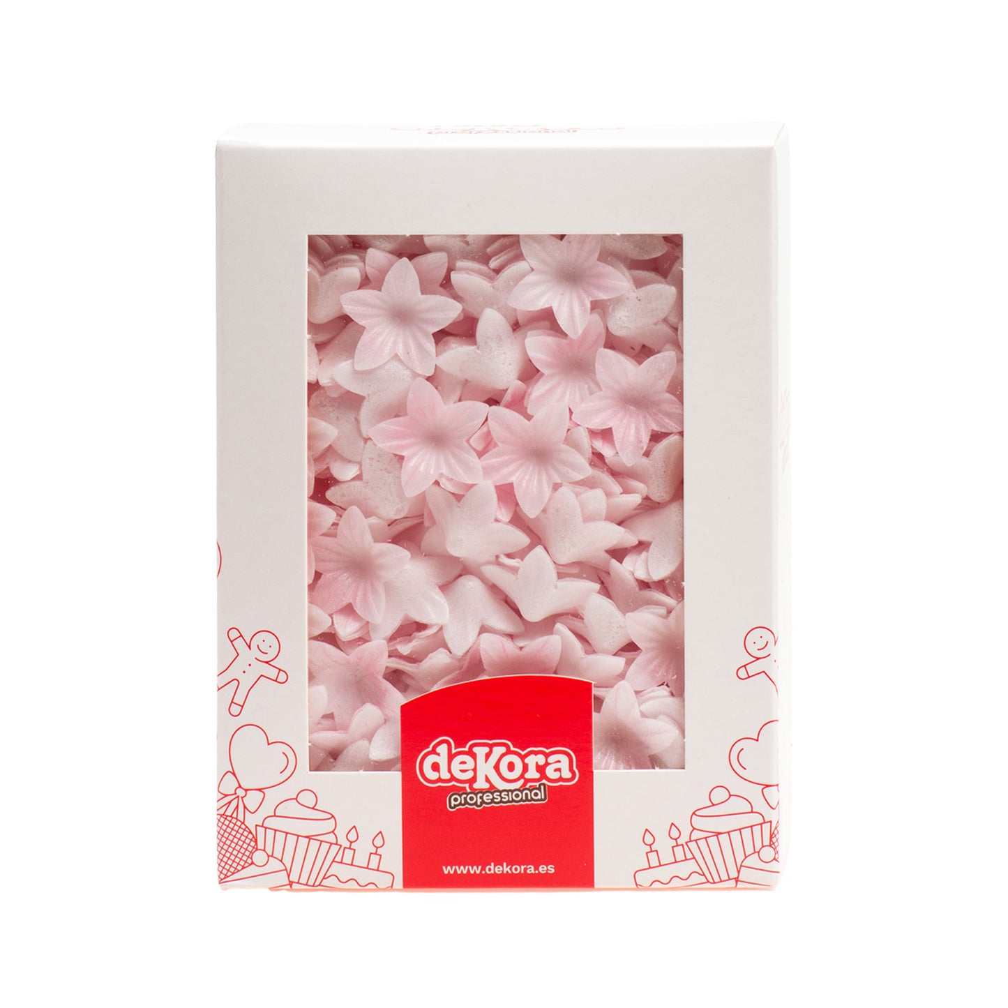 MINI FLOR DE OBLEA COLOR ROSA Ø 2CM