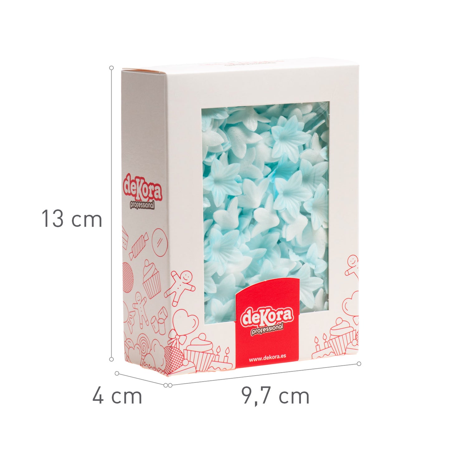 MINI FLOR DE OBLEA COLOR AZUL Ø 2CM