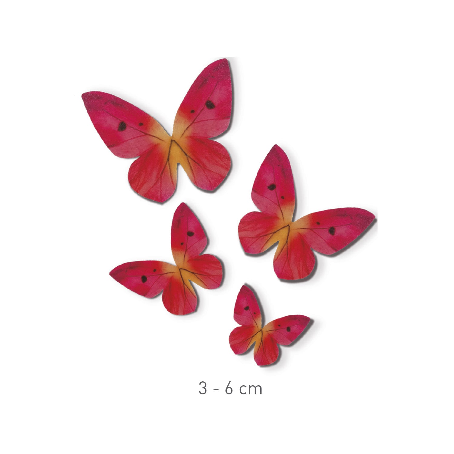 BUTTERFLIES WAFER PINK TONES 3-6CM