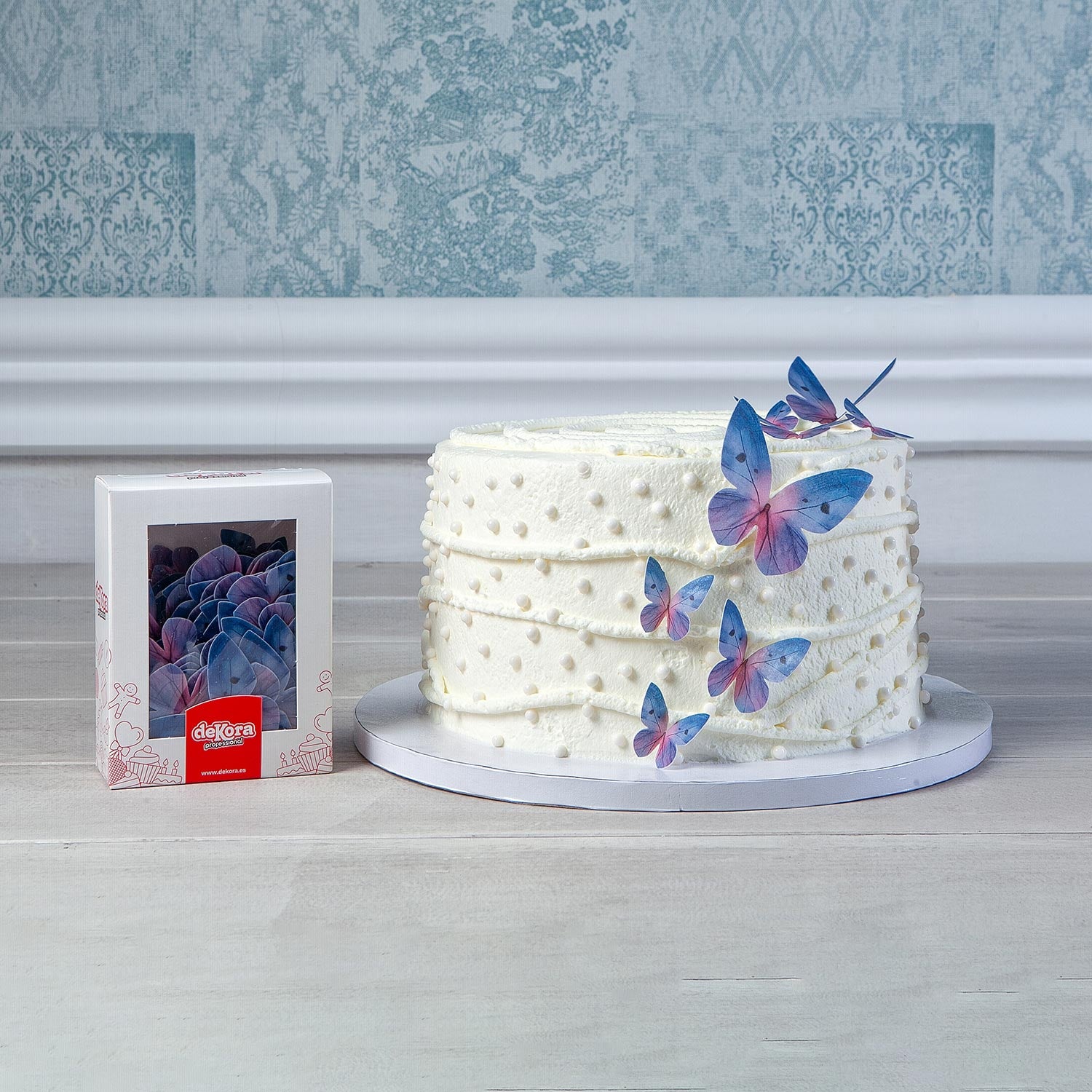 MARIPOSAS DE OBLEA TONOS AZULES 3-6CM