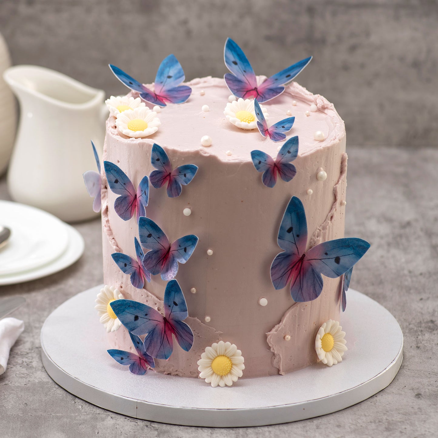 MARIPOSAS DE OBLEA TONOS AZULES 3-6CM