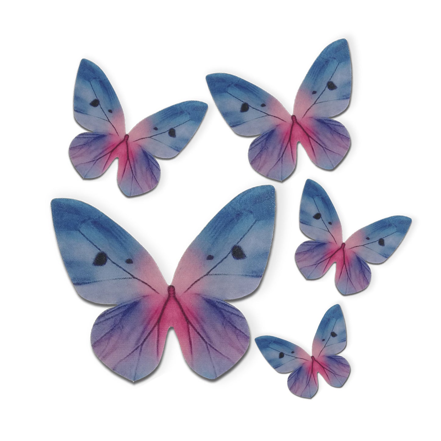 MARIPOSAS DE OBLEA TONOS AZULES 3-6CM