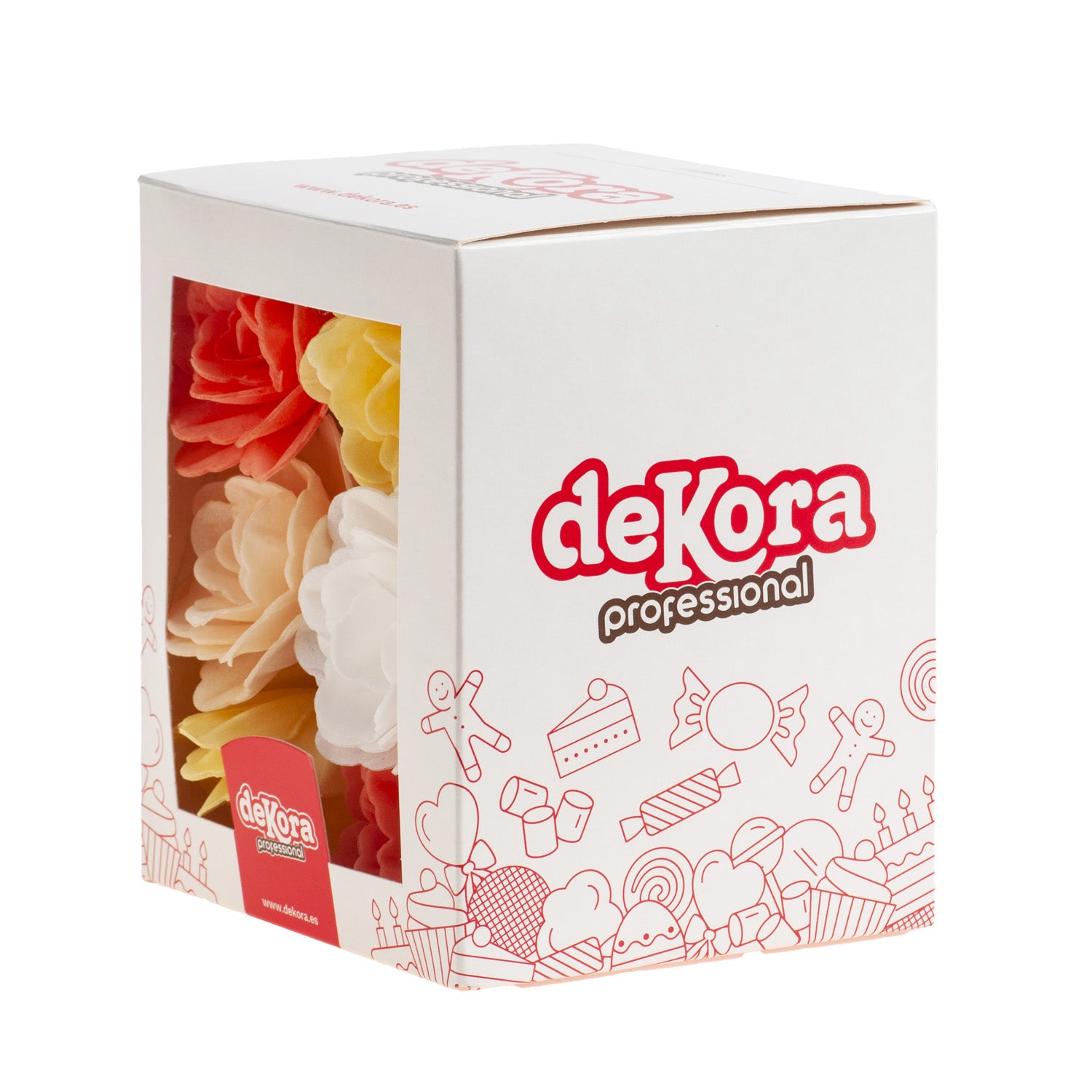 CAJA DE 15 ROSAS DE OBLEA OTOÑO COLORES SURTIDOS Ø 7CM