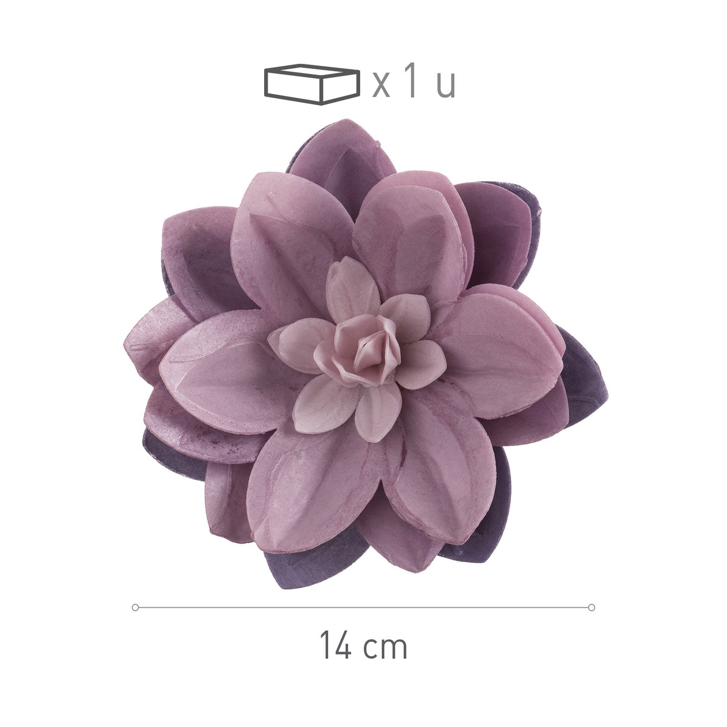 GAUFRE NÉNUPHAR COULEUR LILAS 14CM