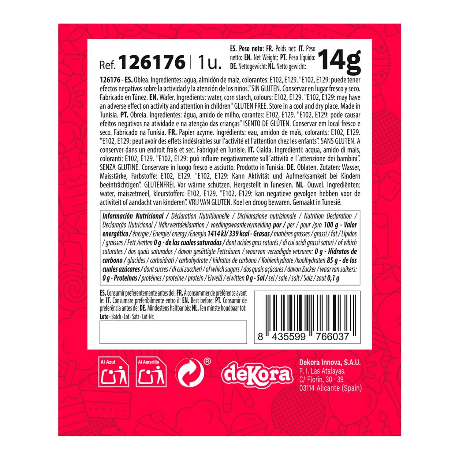 NENÚFAR WAFER COR ROSA 14CM