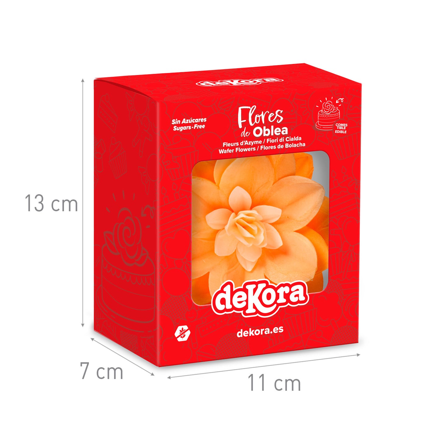 NENÚFAR WAFER COR LARANJA 14CM