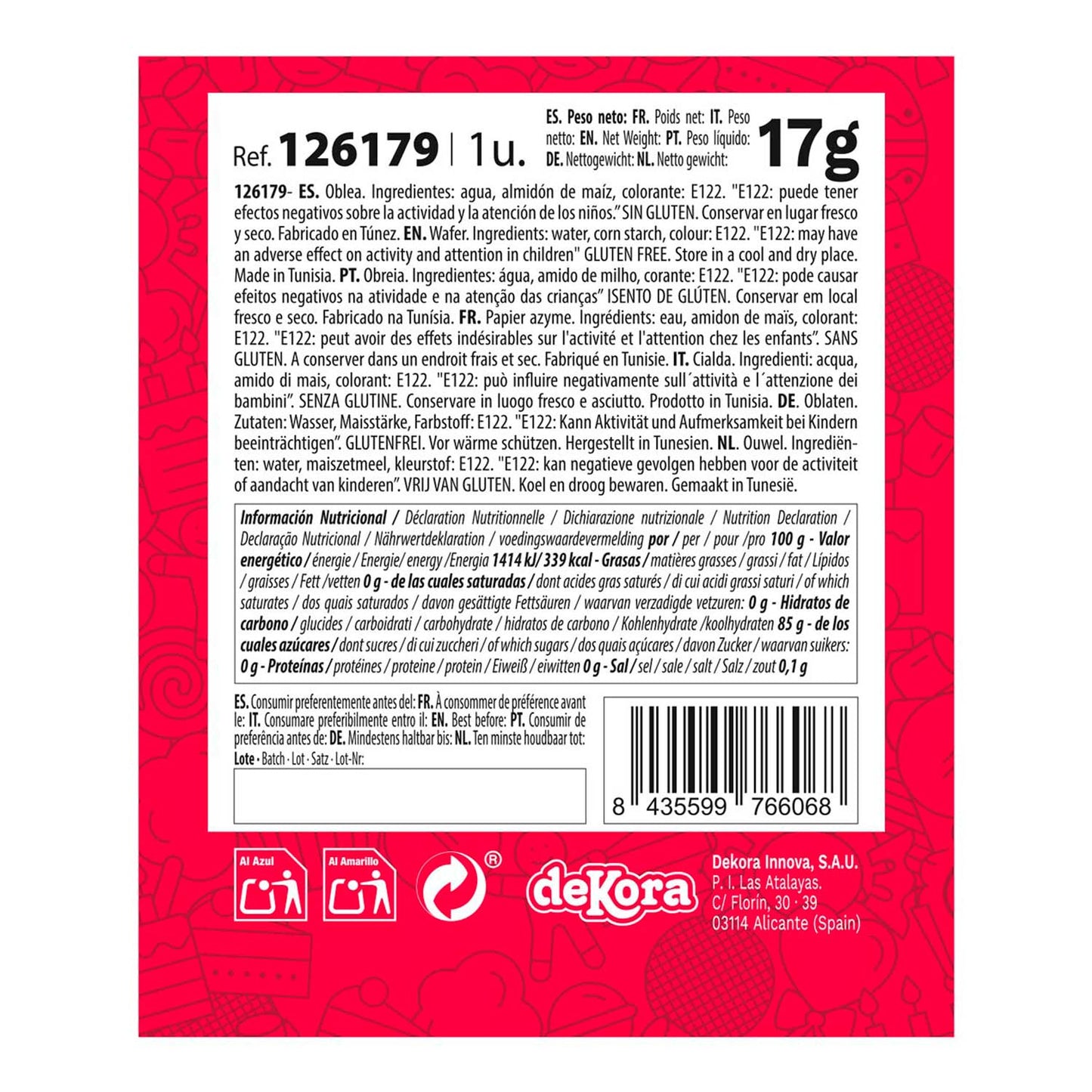 FLOR DE OBLEA COLOR ROSA 13CM