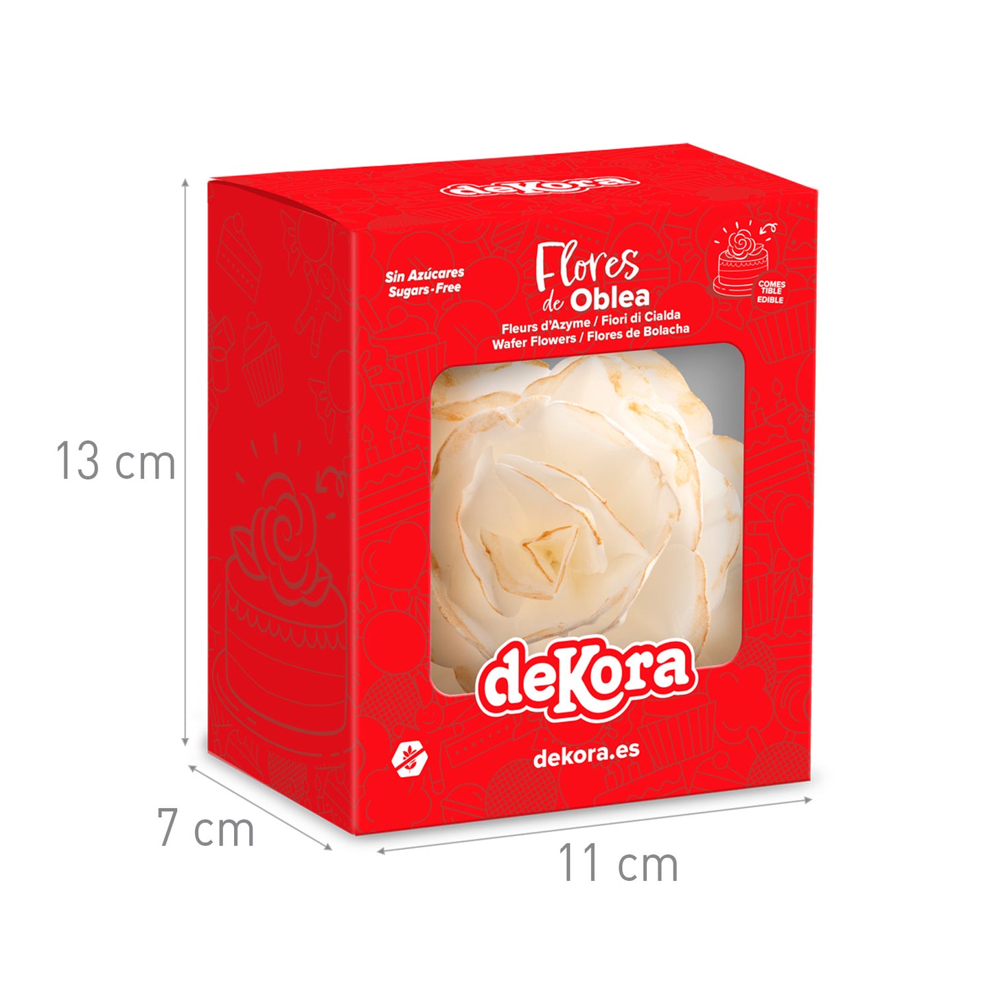 ROSA ARTÍSTICA COLOR DORADO 12CM