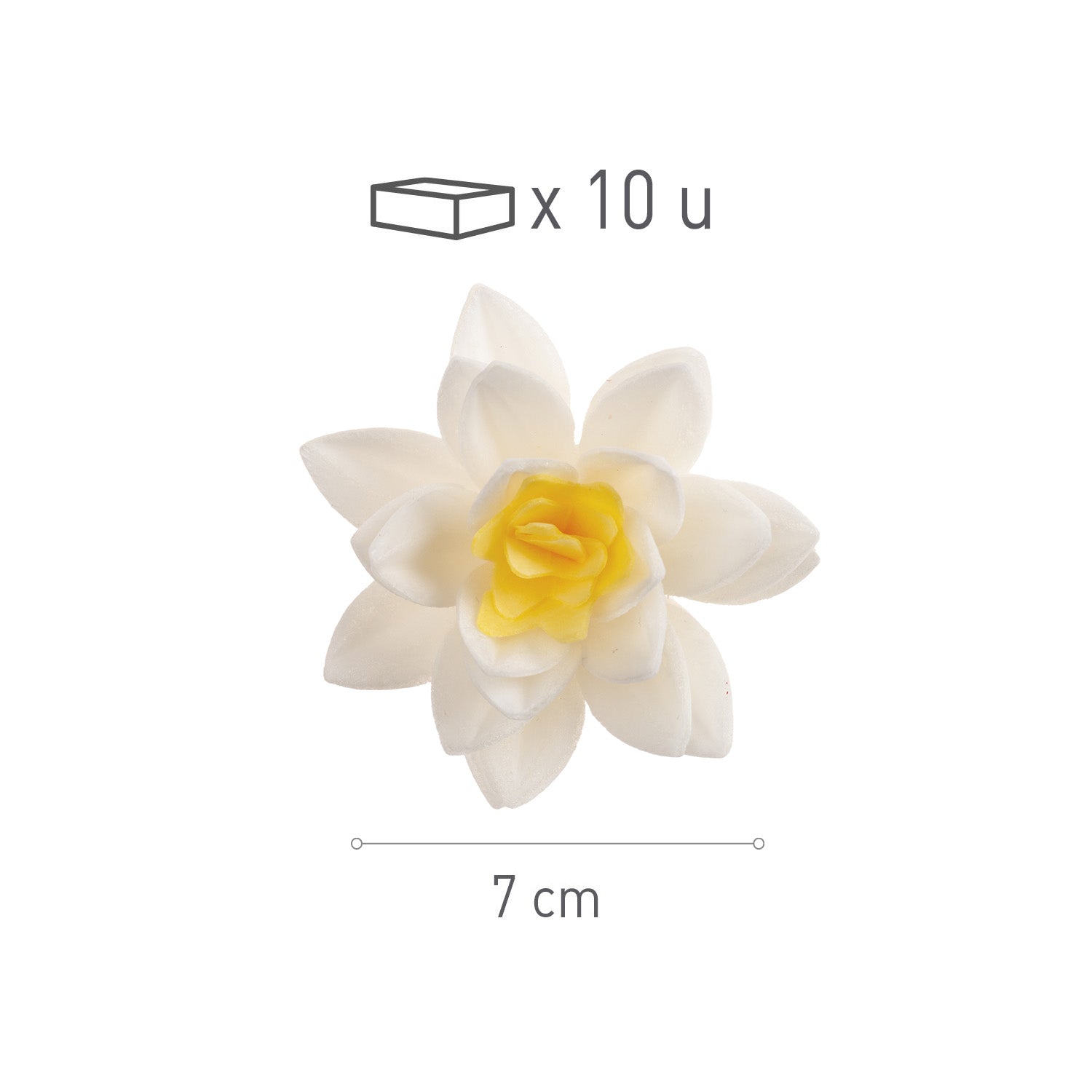 FLORES BLANCAS DE OBLEA 7CM