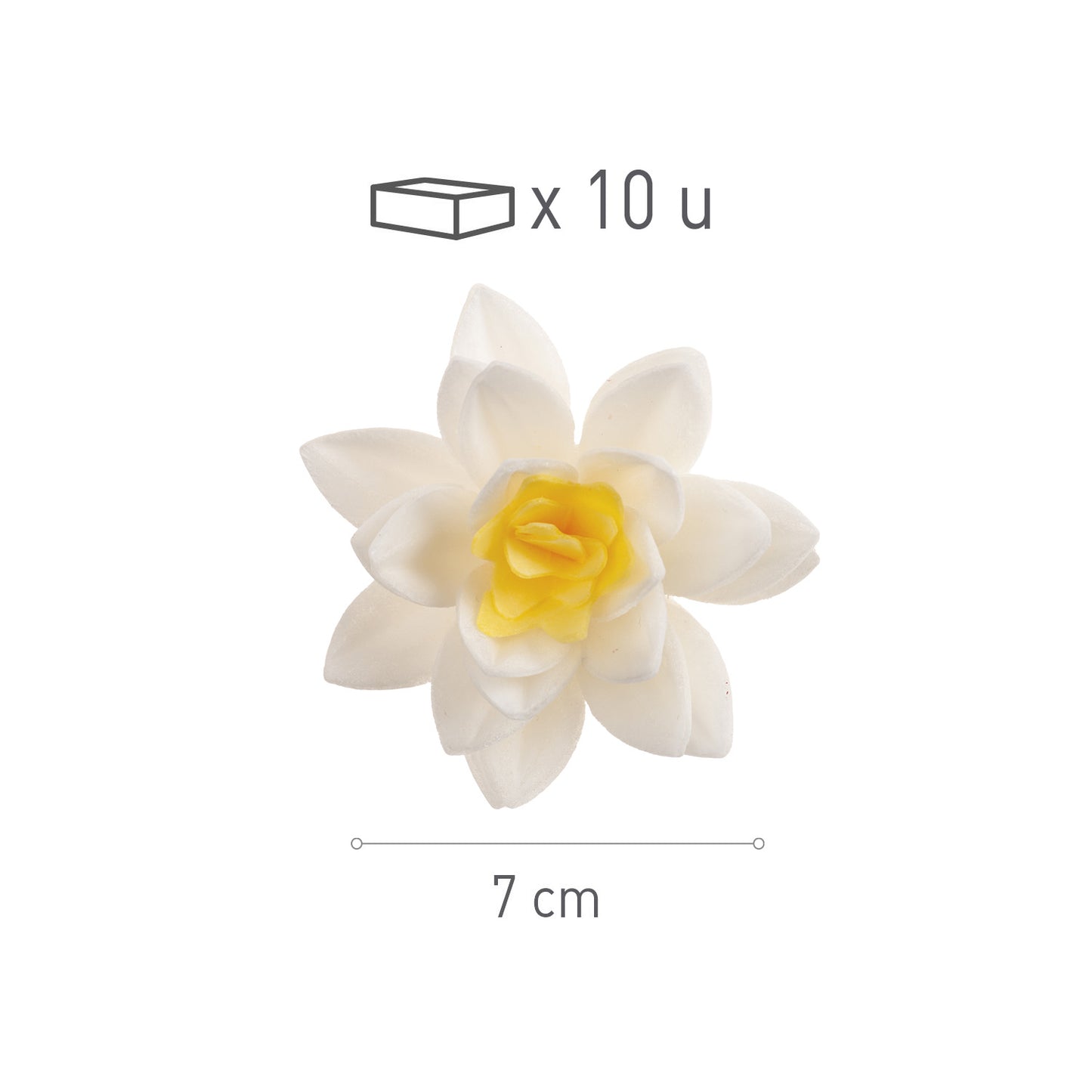FLORES BLANCAS DE OBLEA 7CM