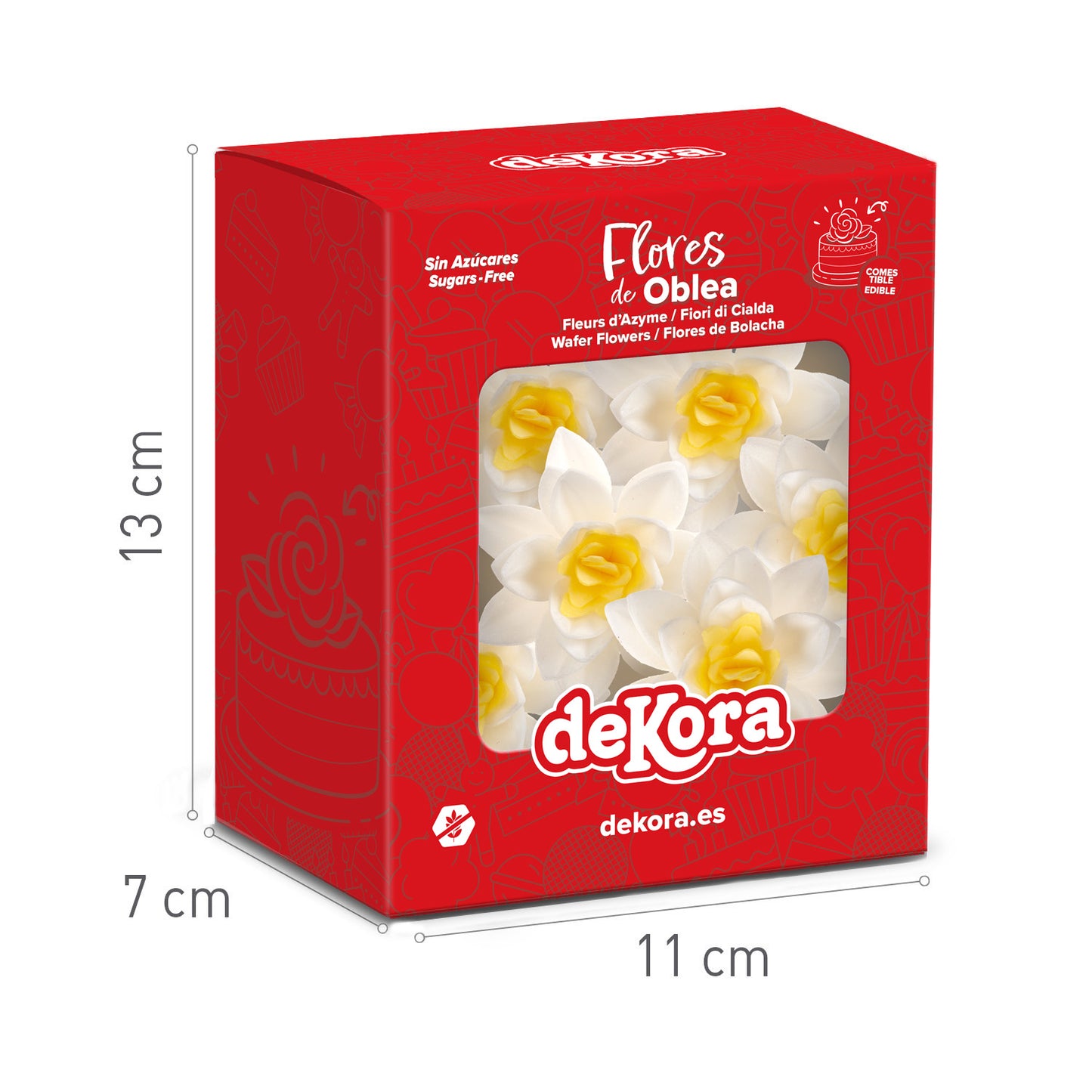 FLORES BLANCAS DE OBLEA 7CM