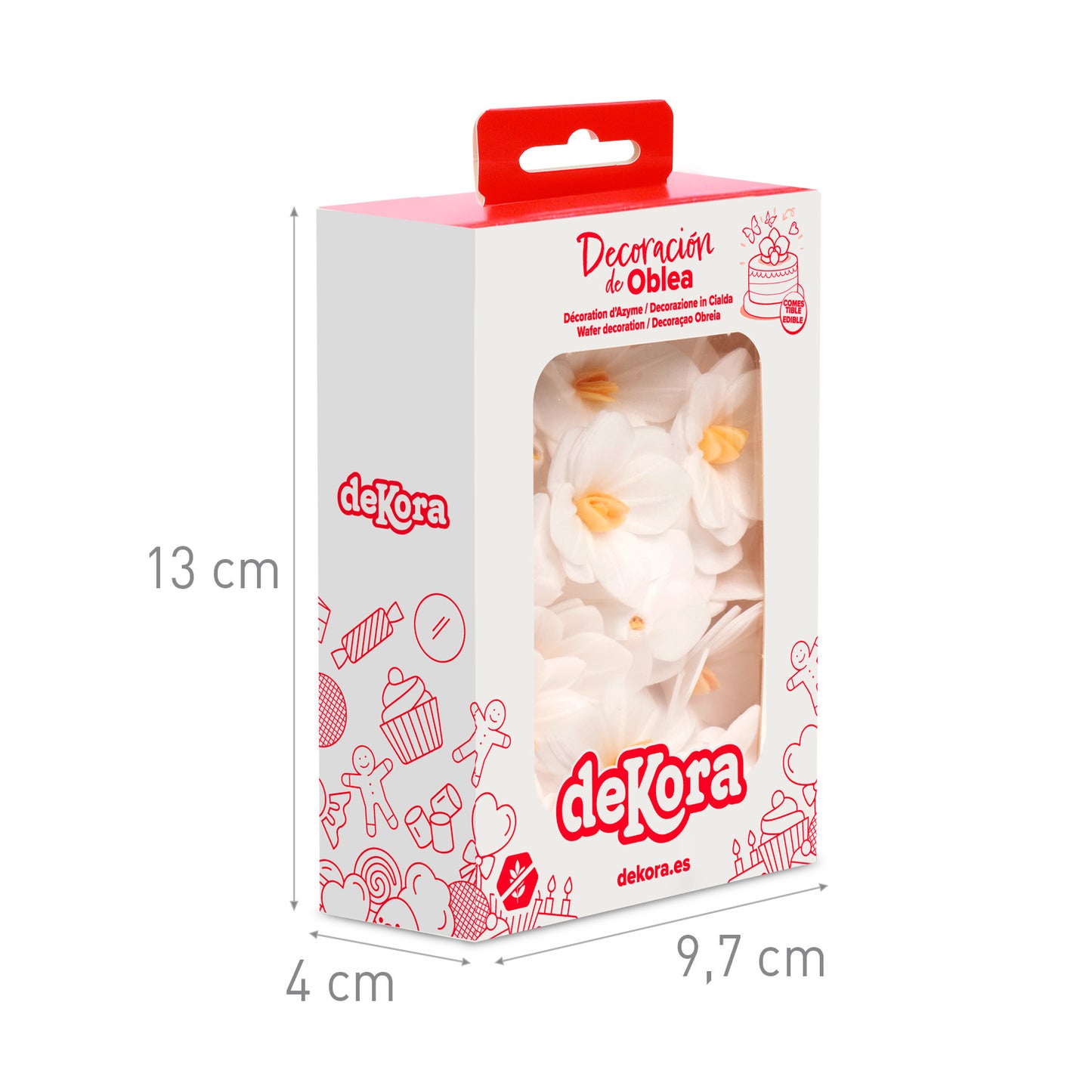 FLEURS EN AZYME BLANCHES 4CM