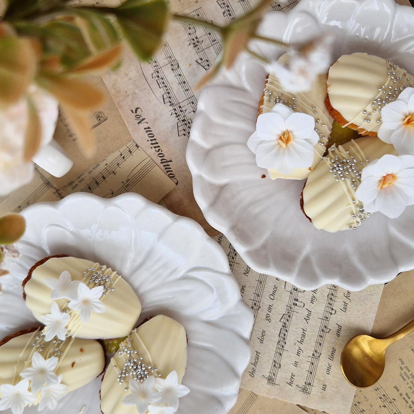 FLEURS EN AZYME BLANCHES 4CM