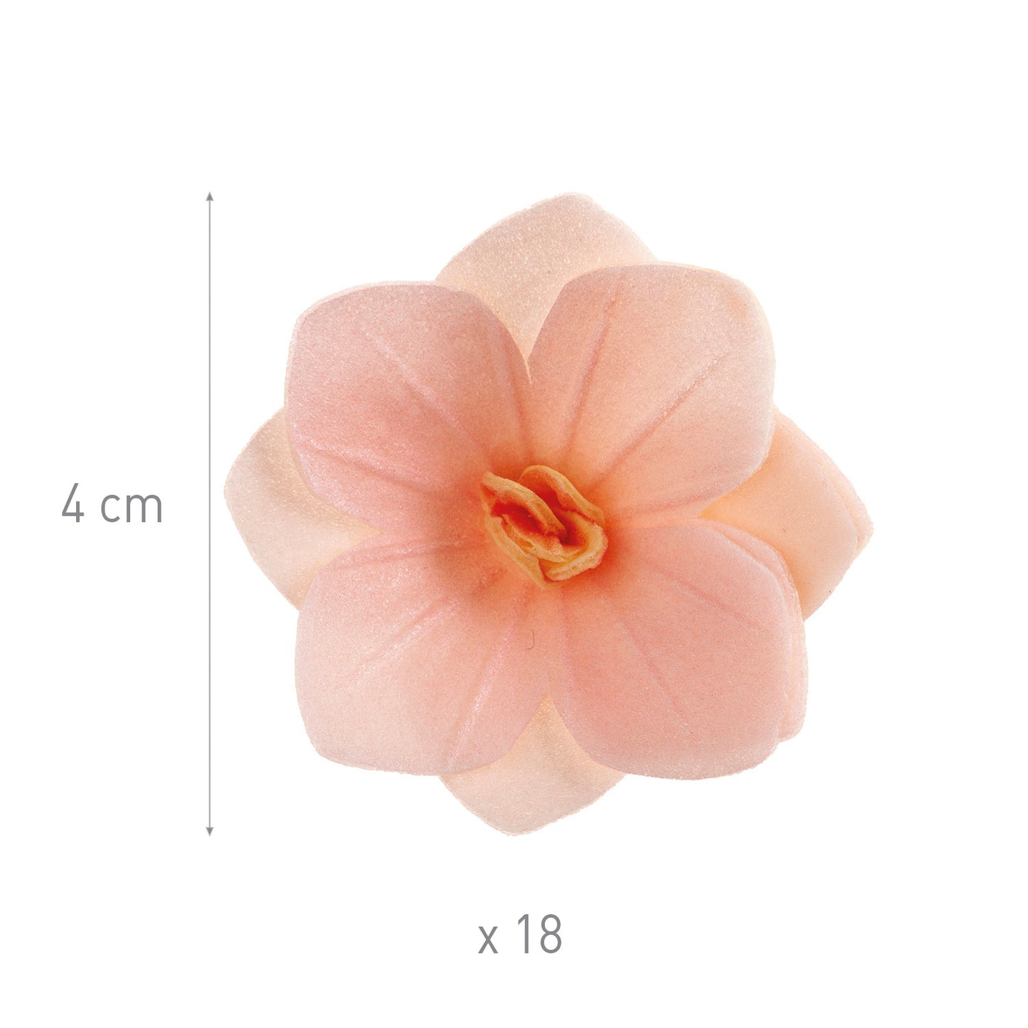 FLORES DE HÓSTIA COR-DE-ROSA CLARO 4CM