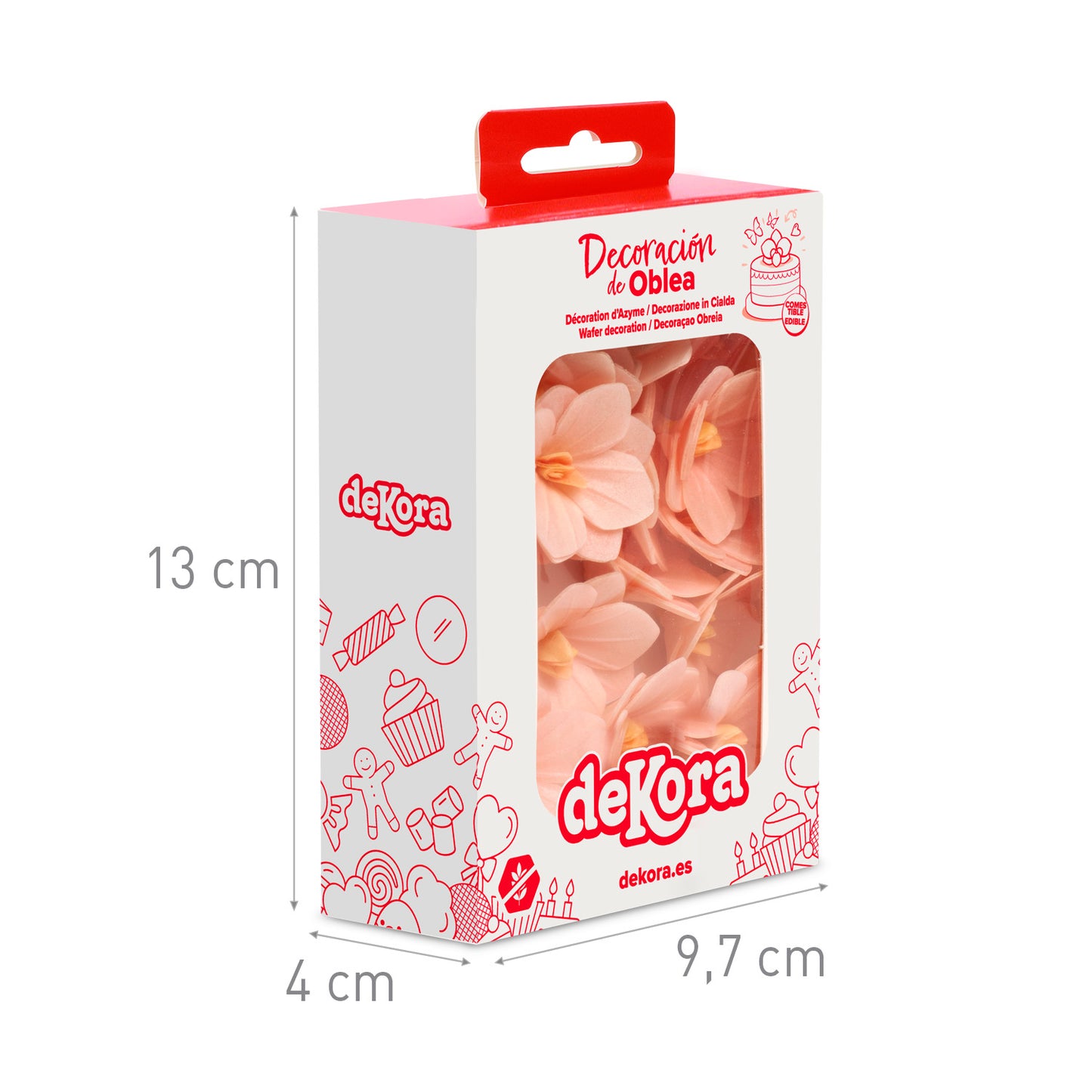 FLORES DE HÓSTIA COR-DE-ROSA CLARO 4CM