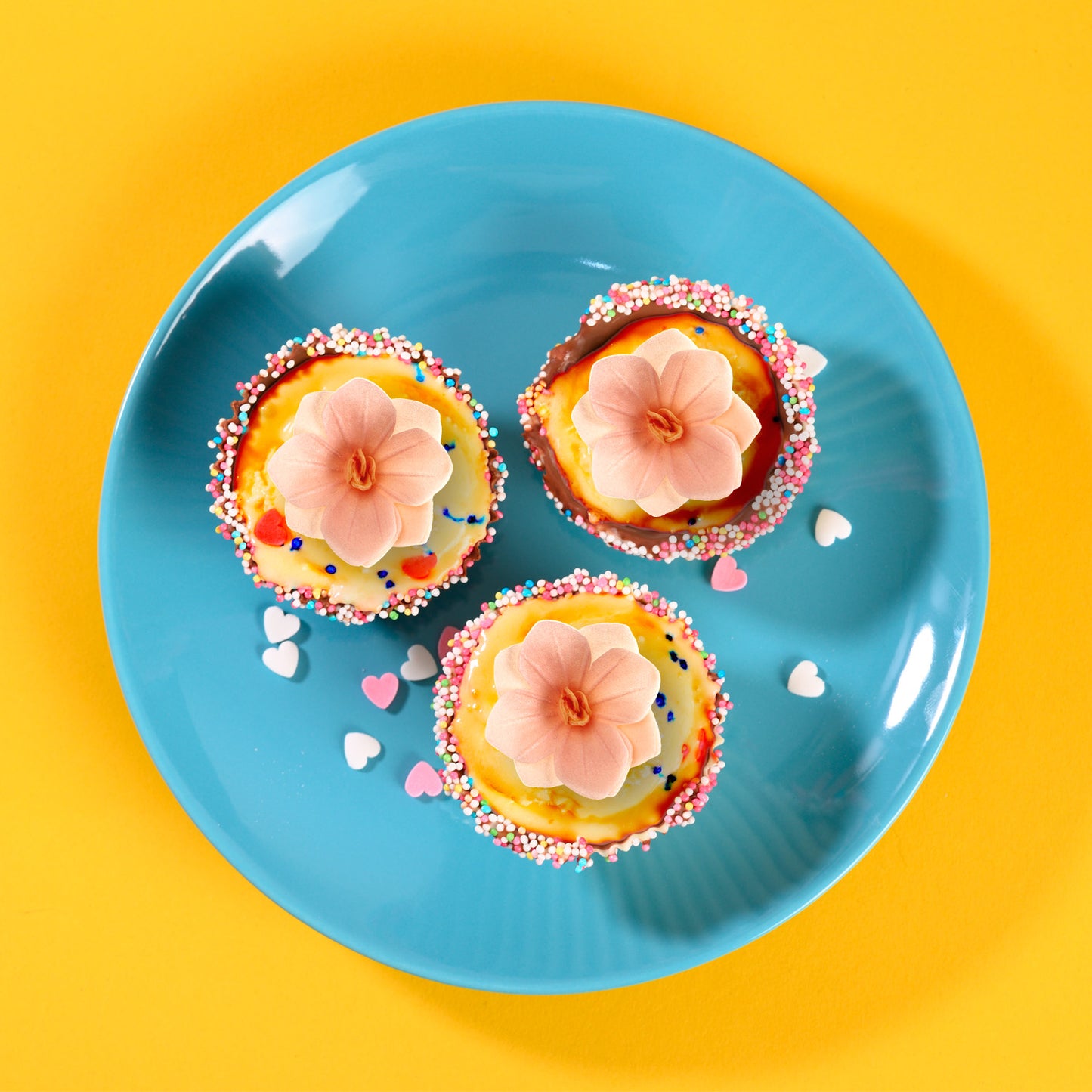 FLORES DE HÓSTIA COR-DE-ROSA CLARO 4CM