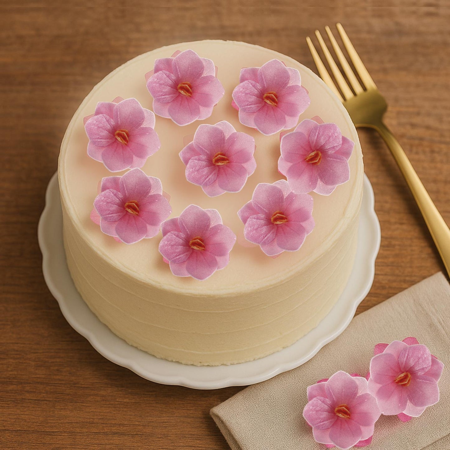 FLORES DE HÓSTIA COR-DE-ROSA 4CM