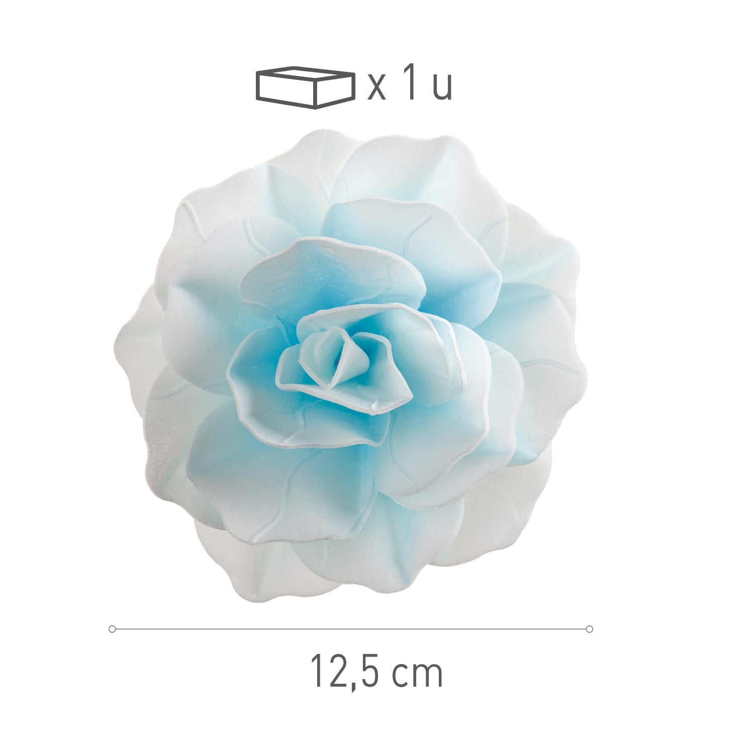 FIORE IN CIALDA BLU GIGANTE 12,5CM