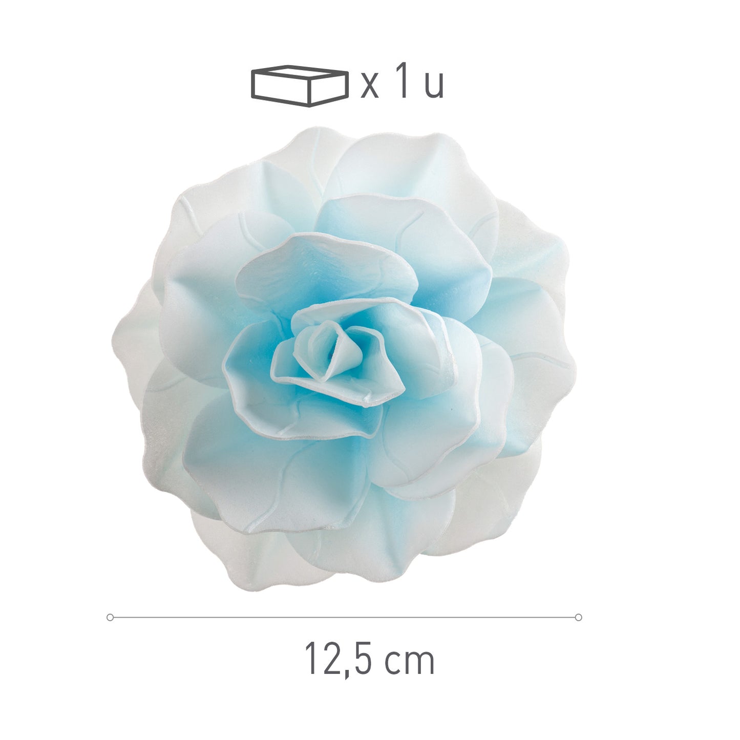 FIORE IN CIALDA BLU GIGANTE 12,5CM
