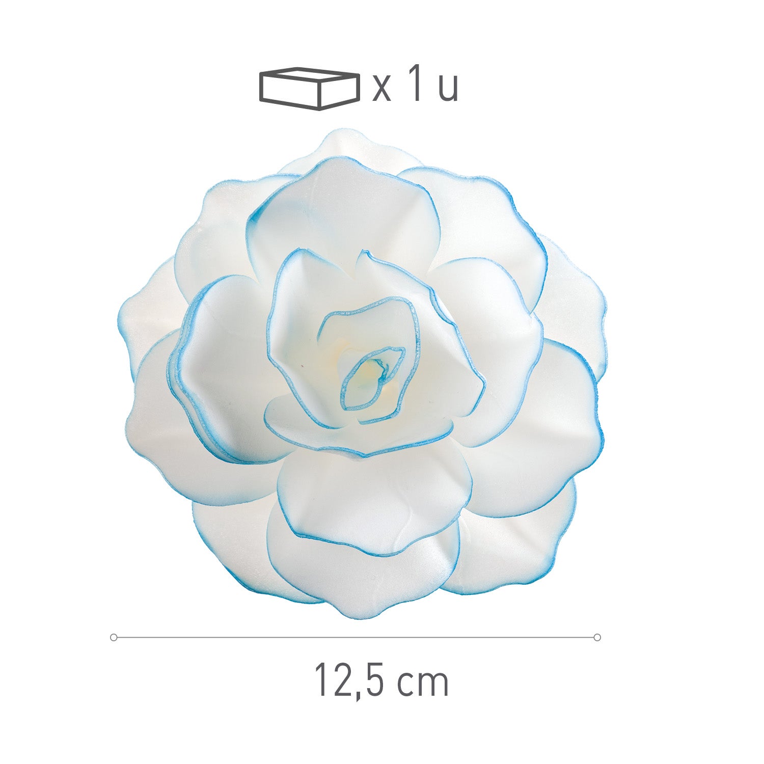 FLOR OBLEA GIGANTE BORDE AZUL 12,5CM