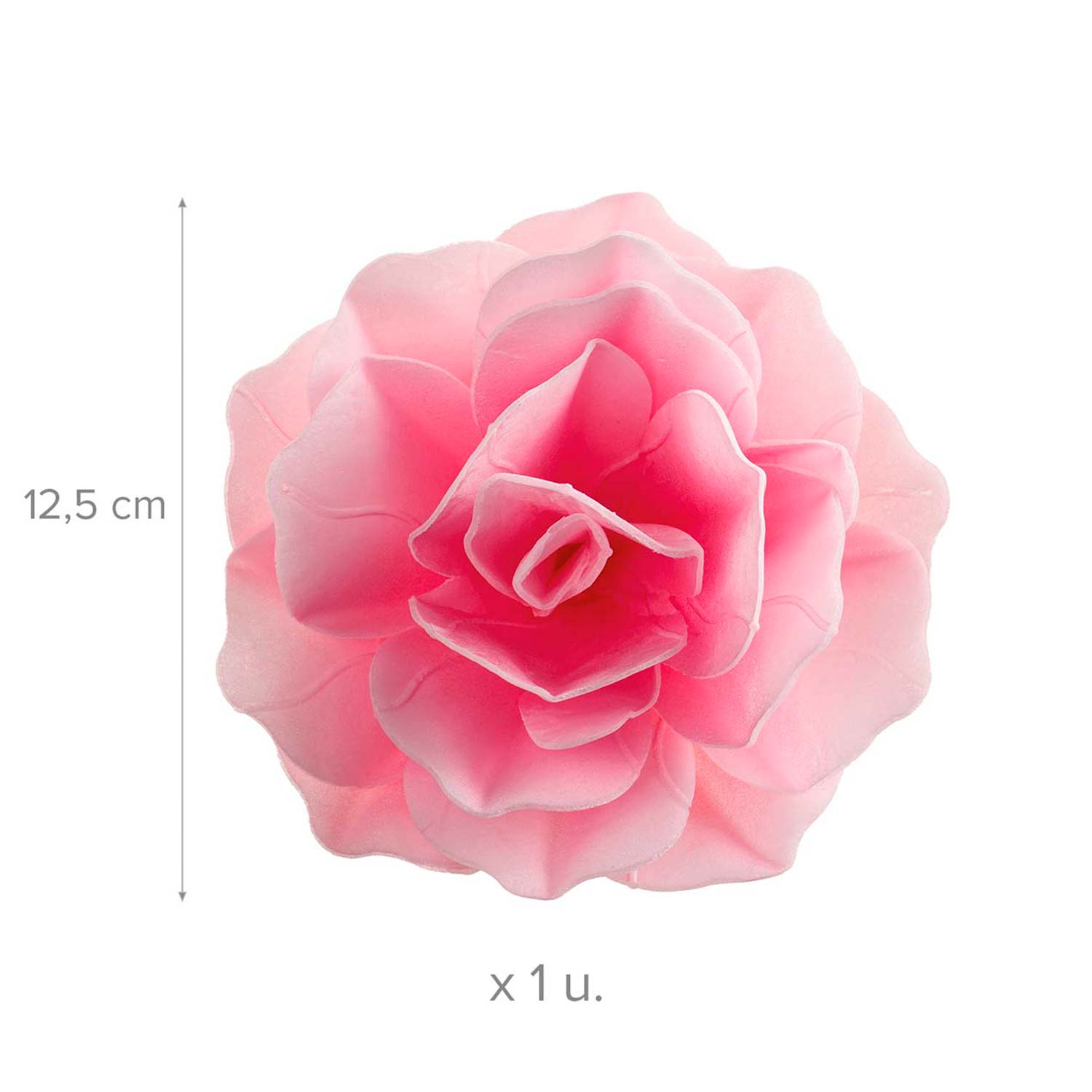 FLEUR EN AZYME ROSE GÉANTE 12,5CM