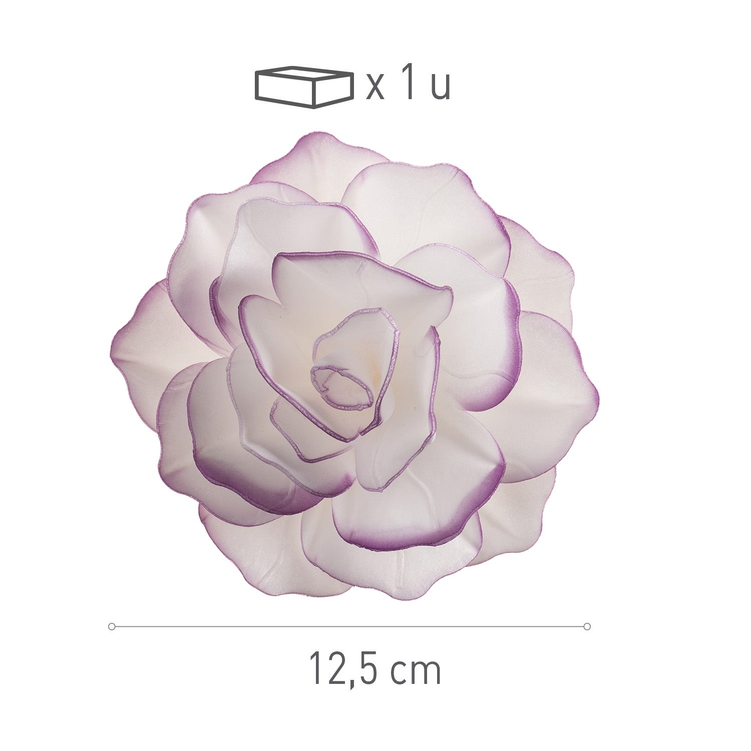 FIORE IN CIALDA CON BORDO VIOLA 12,5CM