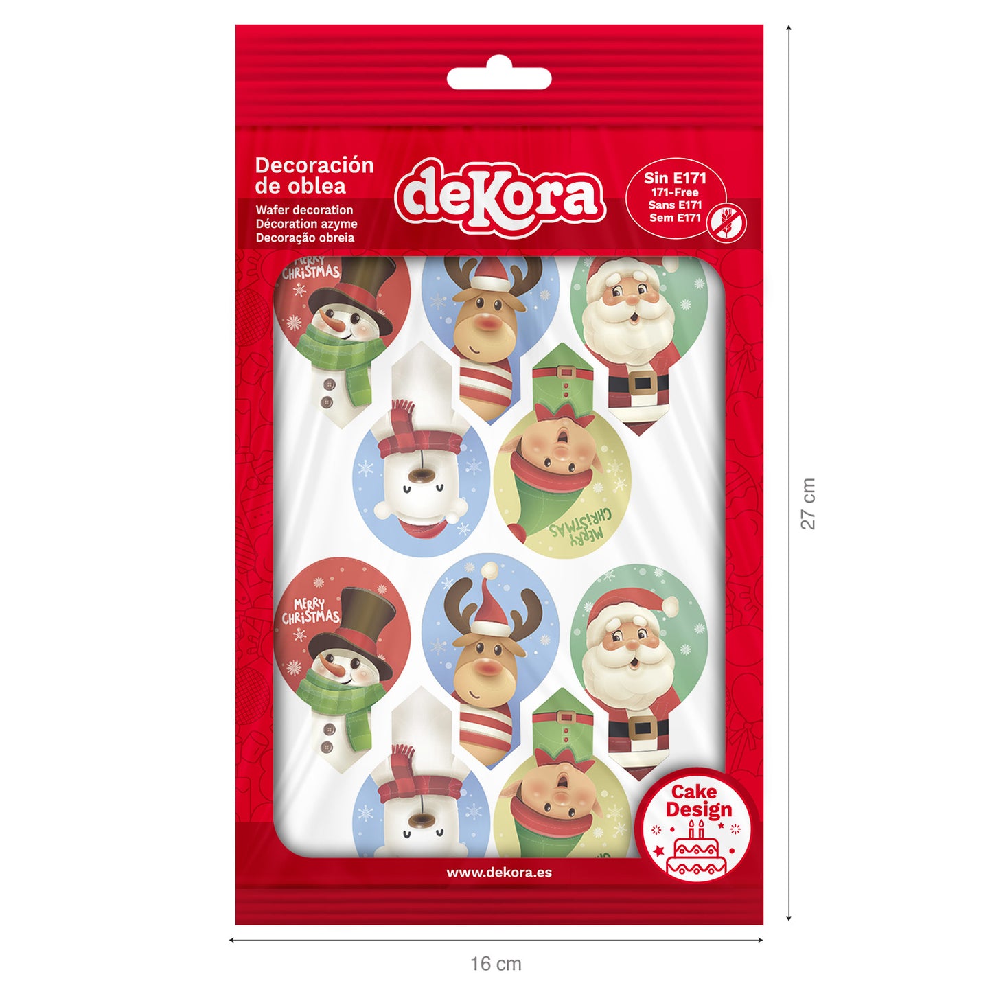 BLISTER 20 WAFER CHRISTMAS DEKORAPIN 6,5X4CM