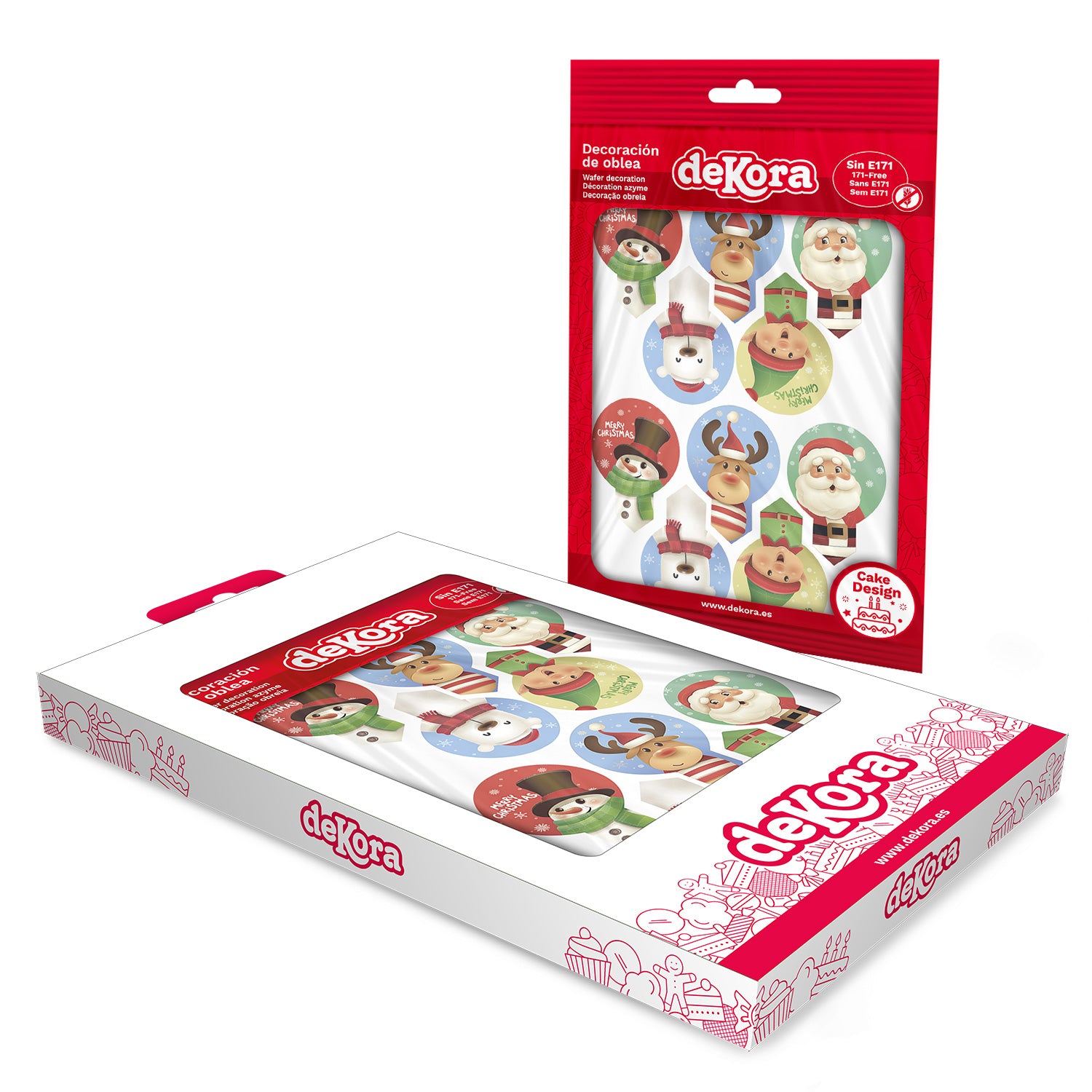 BLISTER 20 WAFER CHRISTMAS DEKORAPIN 6,5X4CM