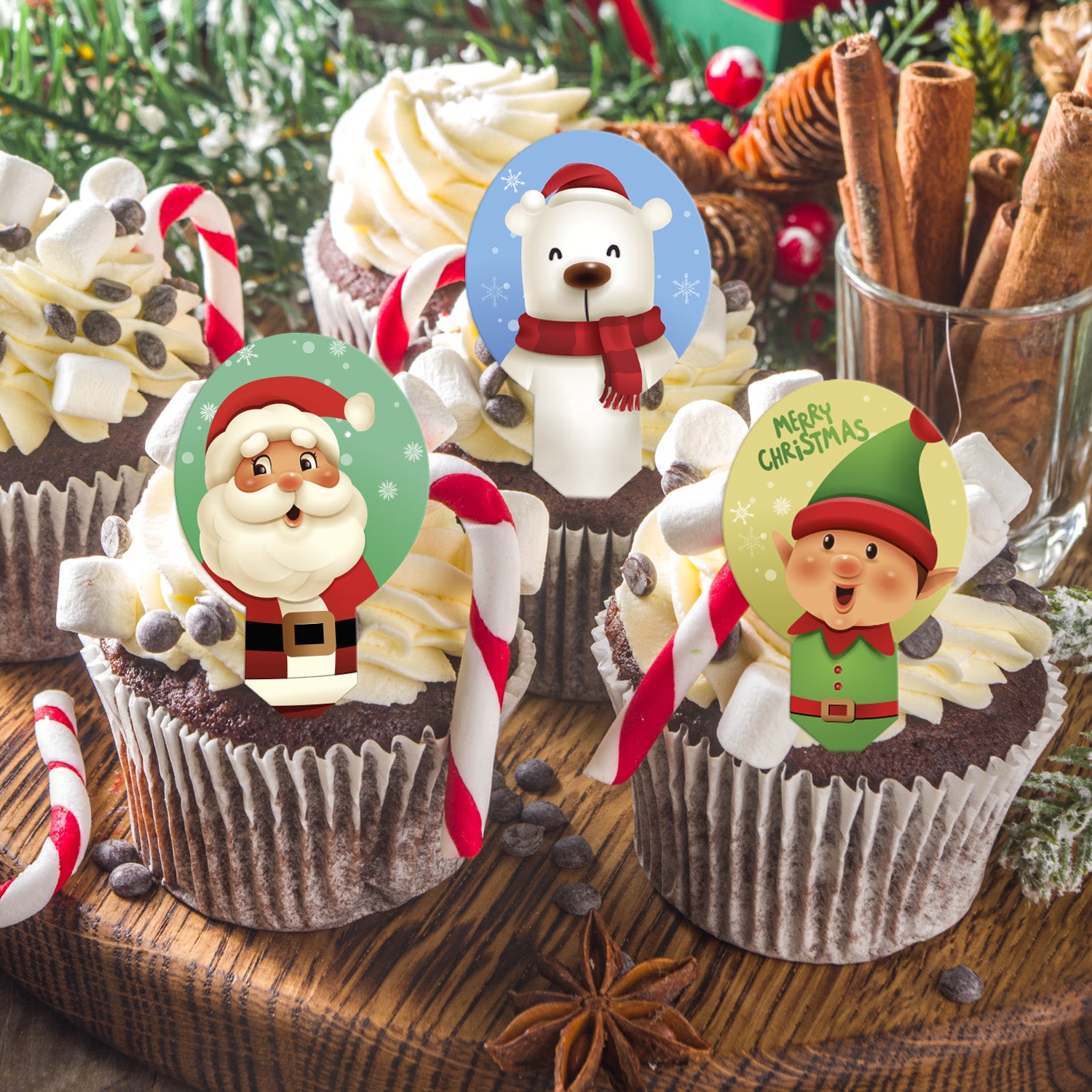 BLISTER 20 WAFER CHRISTMAS DEKORAPIN 6,5X4CM