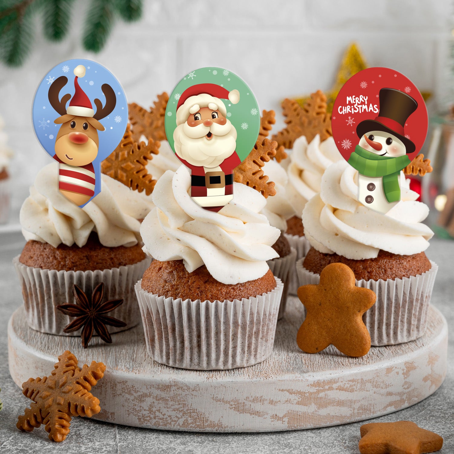 BLISTER 20 WAFER CHRISTMAS DEKORAPIN 6,5X4CM