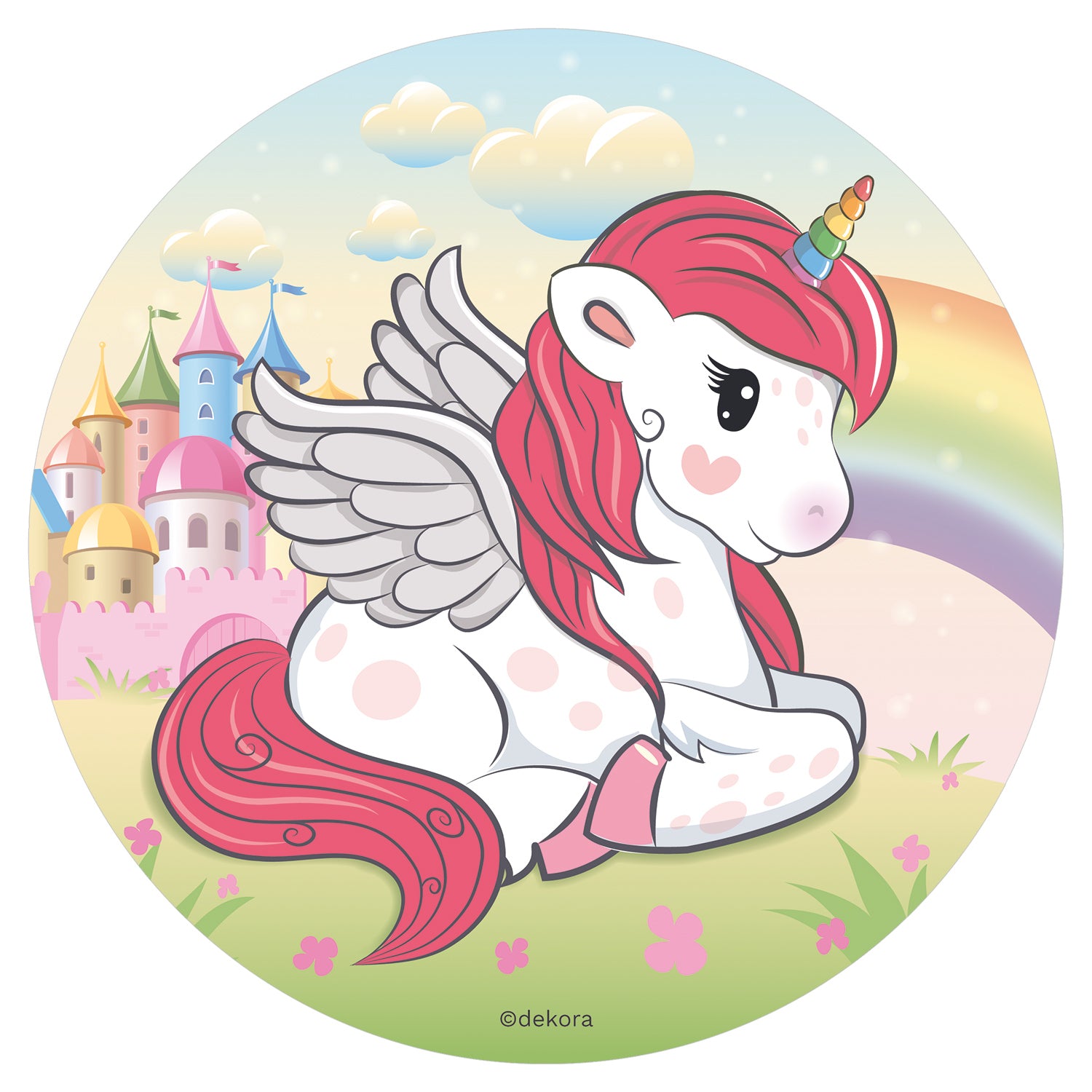 6 DISCOS HÓSTIA FOIL PARA BOLOS UNICORNIO 20 CM