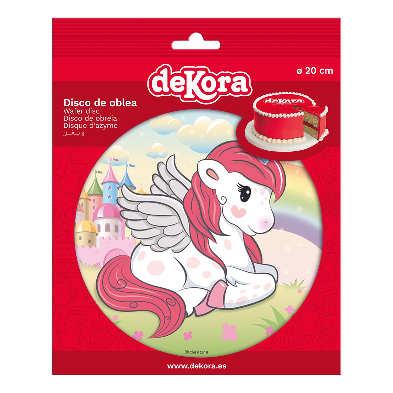 6 DISCOS OBLEA EN FOIL PARA TARTAS UNICORNIO 20 CM